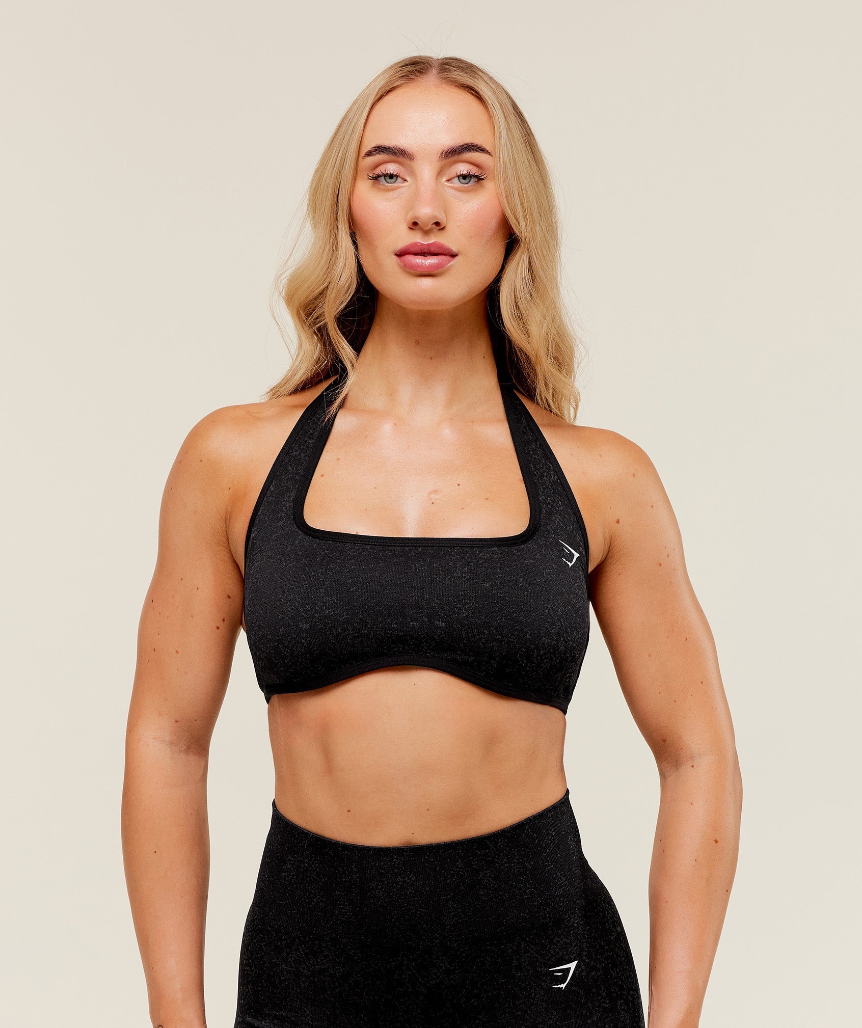 Gymshark Adapt Fleck x Whitney Halterneck Sports Bra - Black