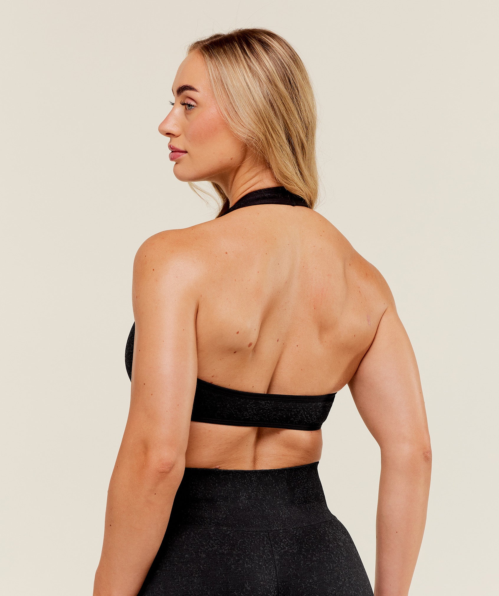 Gymshark Adapt Fleck x Whitney Halterneck Sports Bra - Black