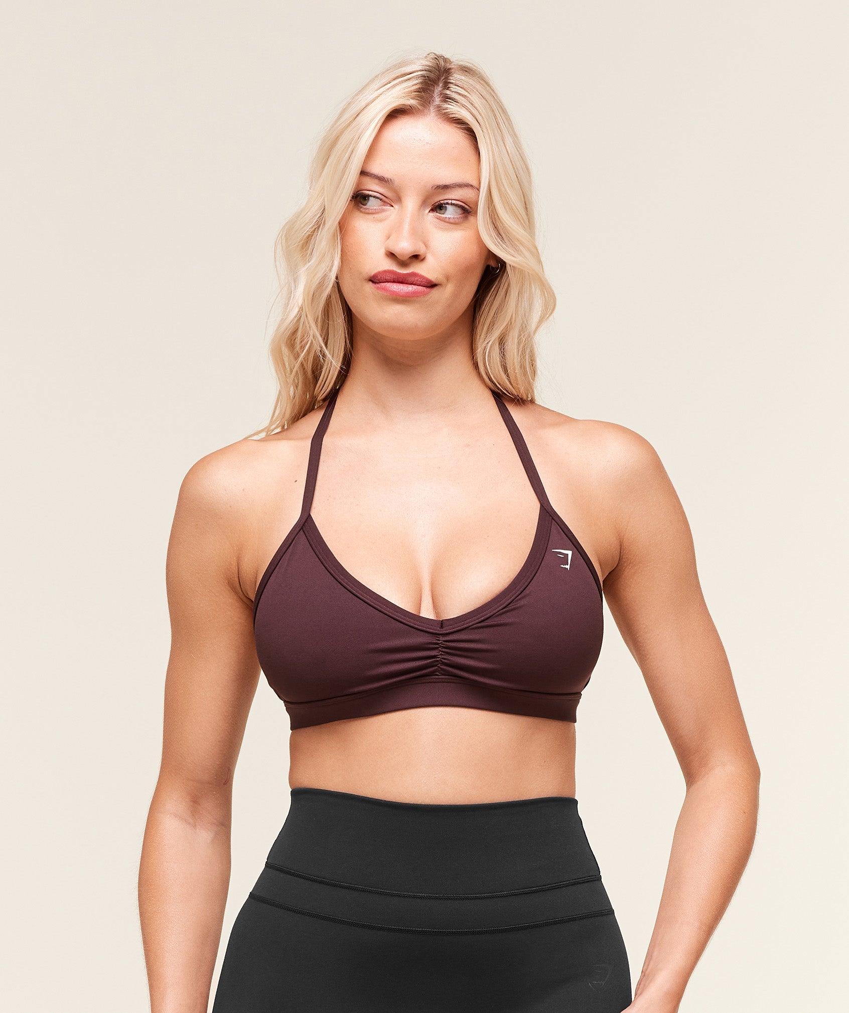 Gymshark Minimal Halterneck Sports Bra - Cherry Purple