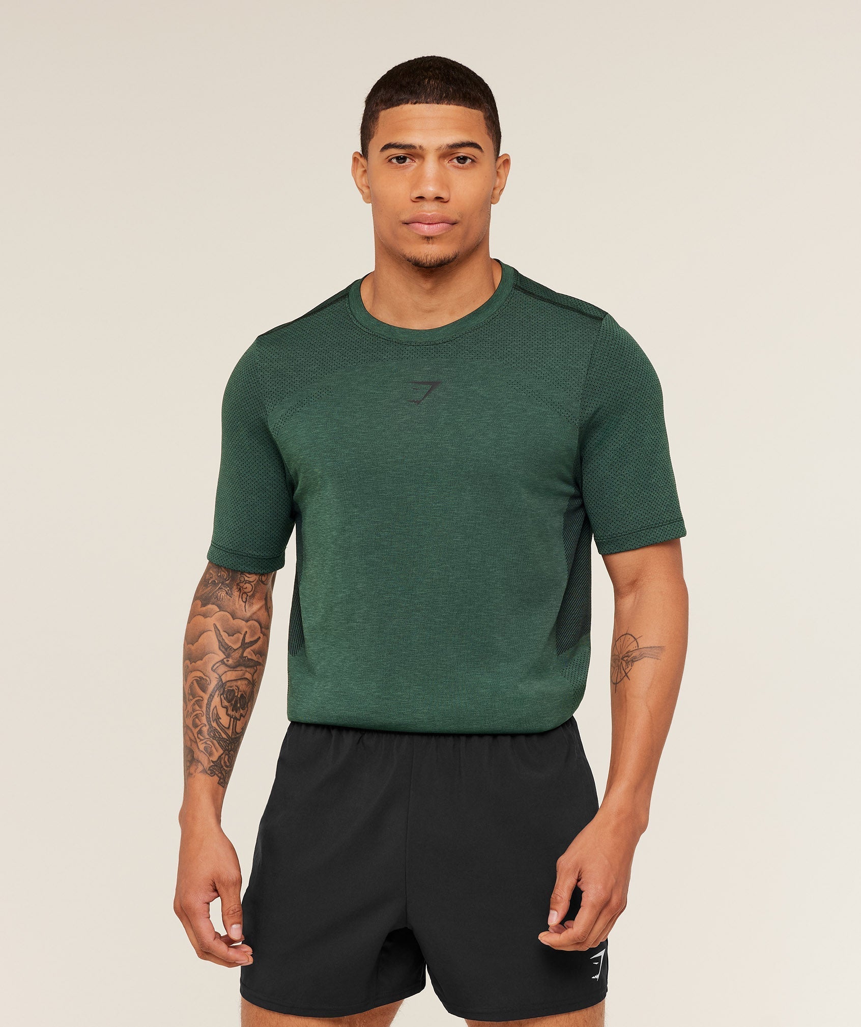 Gymshark Lightweight Seamless T-Shirt - GS Victory Green/ Marl