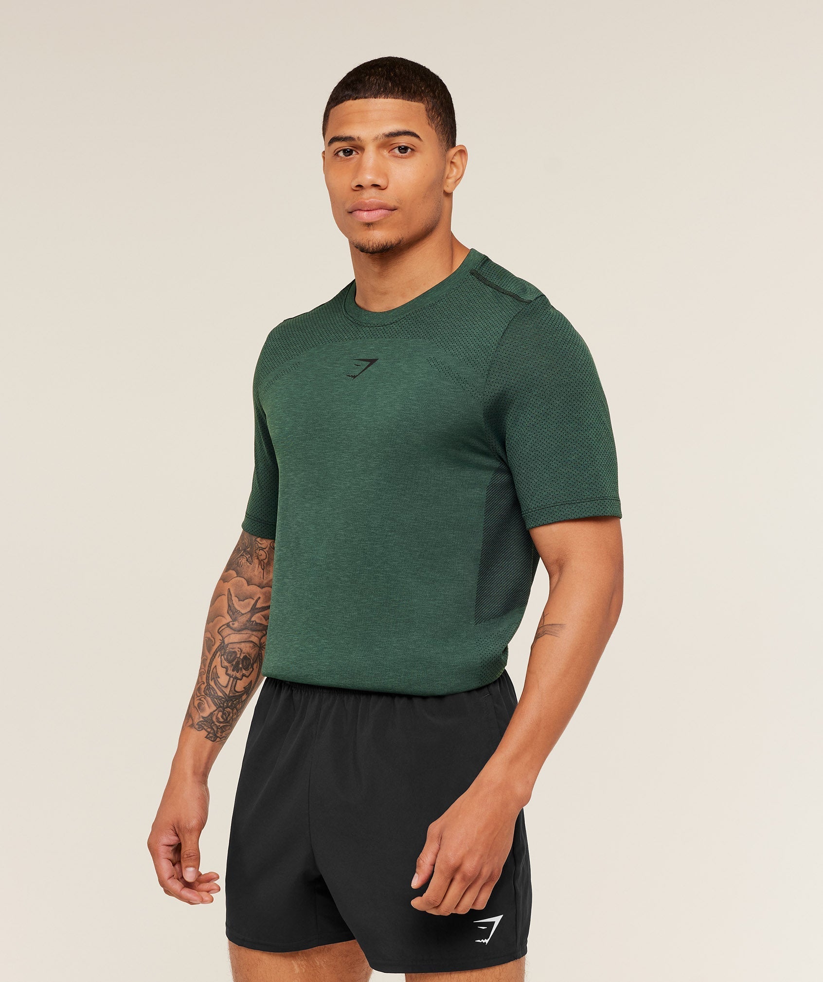 Gymshark Lightweight Seamless T-Shirt - GS Victory Green/ Marl