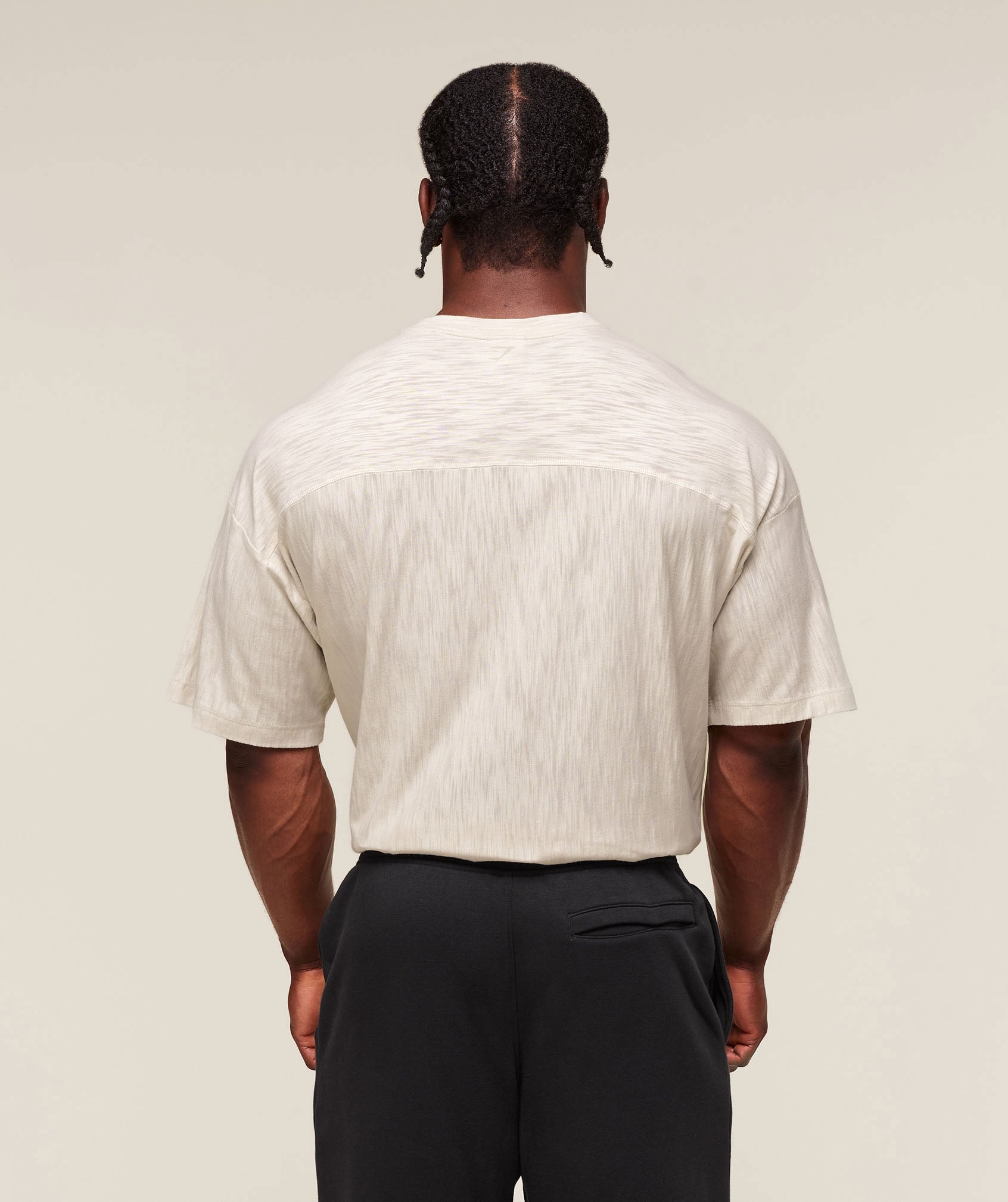 Gymshark Lightweight Slub Textured T-Shirt - Oat White