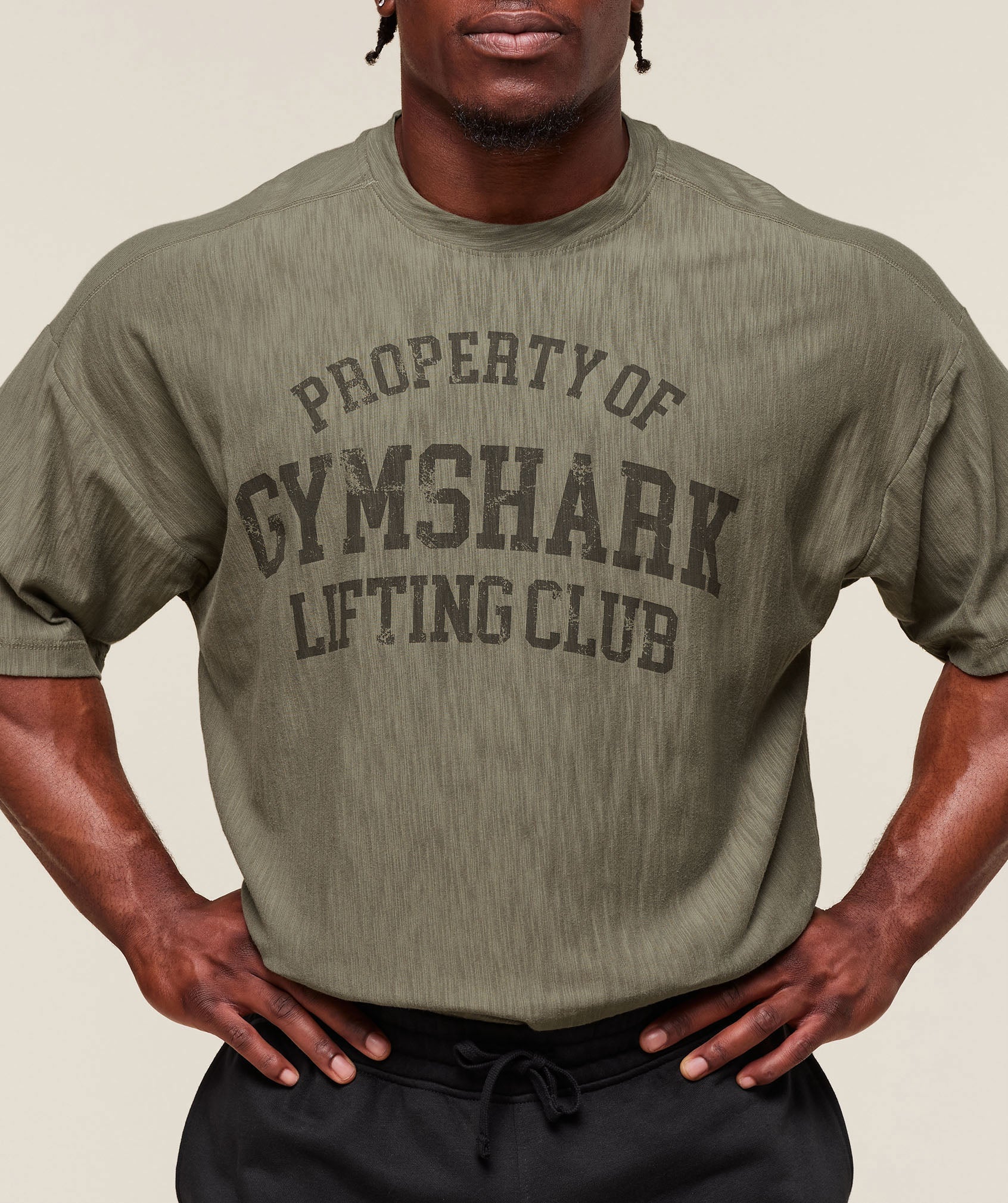 Gymshark Lightweight Slub Textured T-Shirt - Utility Green