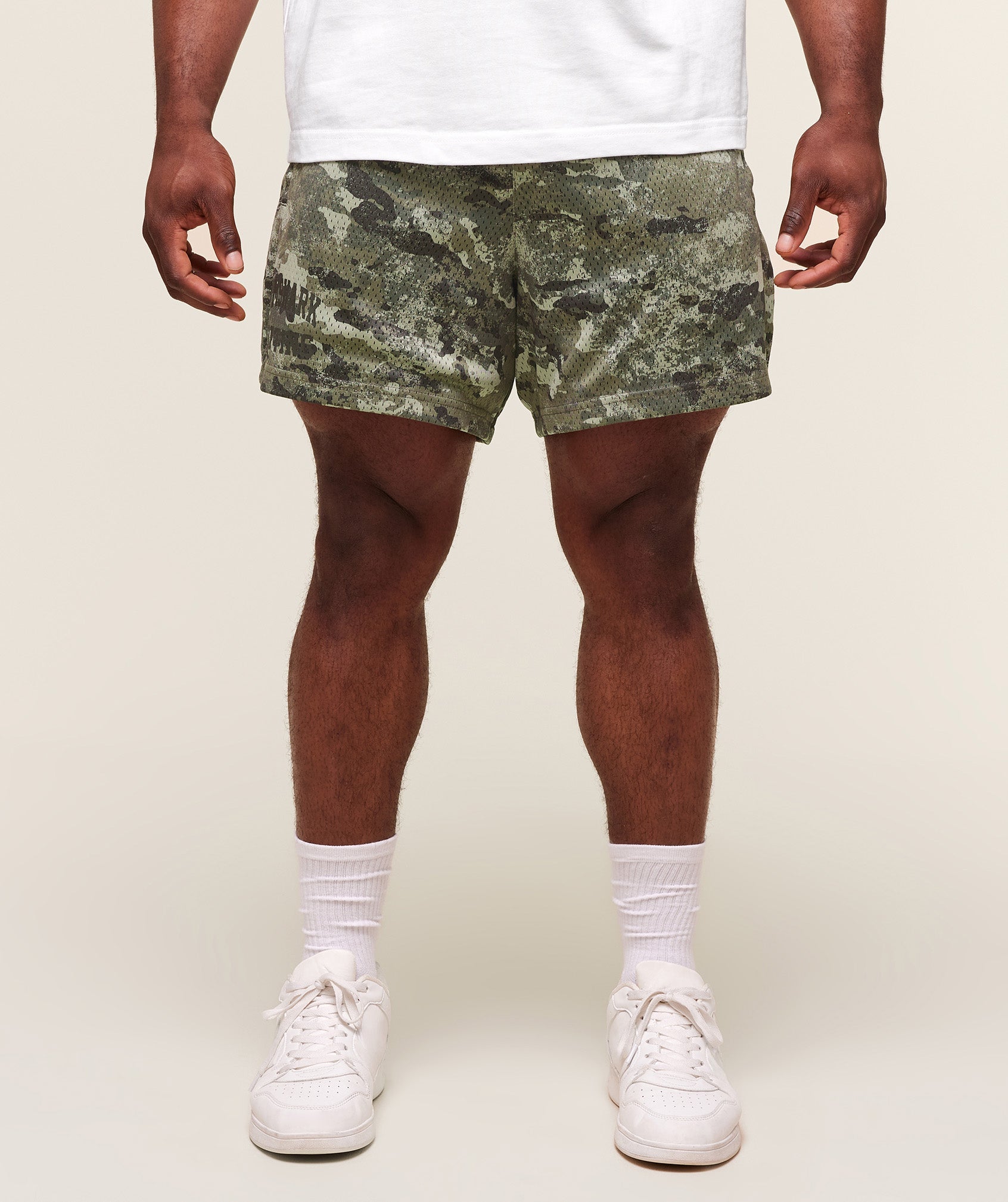 Gymshark Lifting Mesh 5" Shorts - Chalk Green