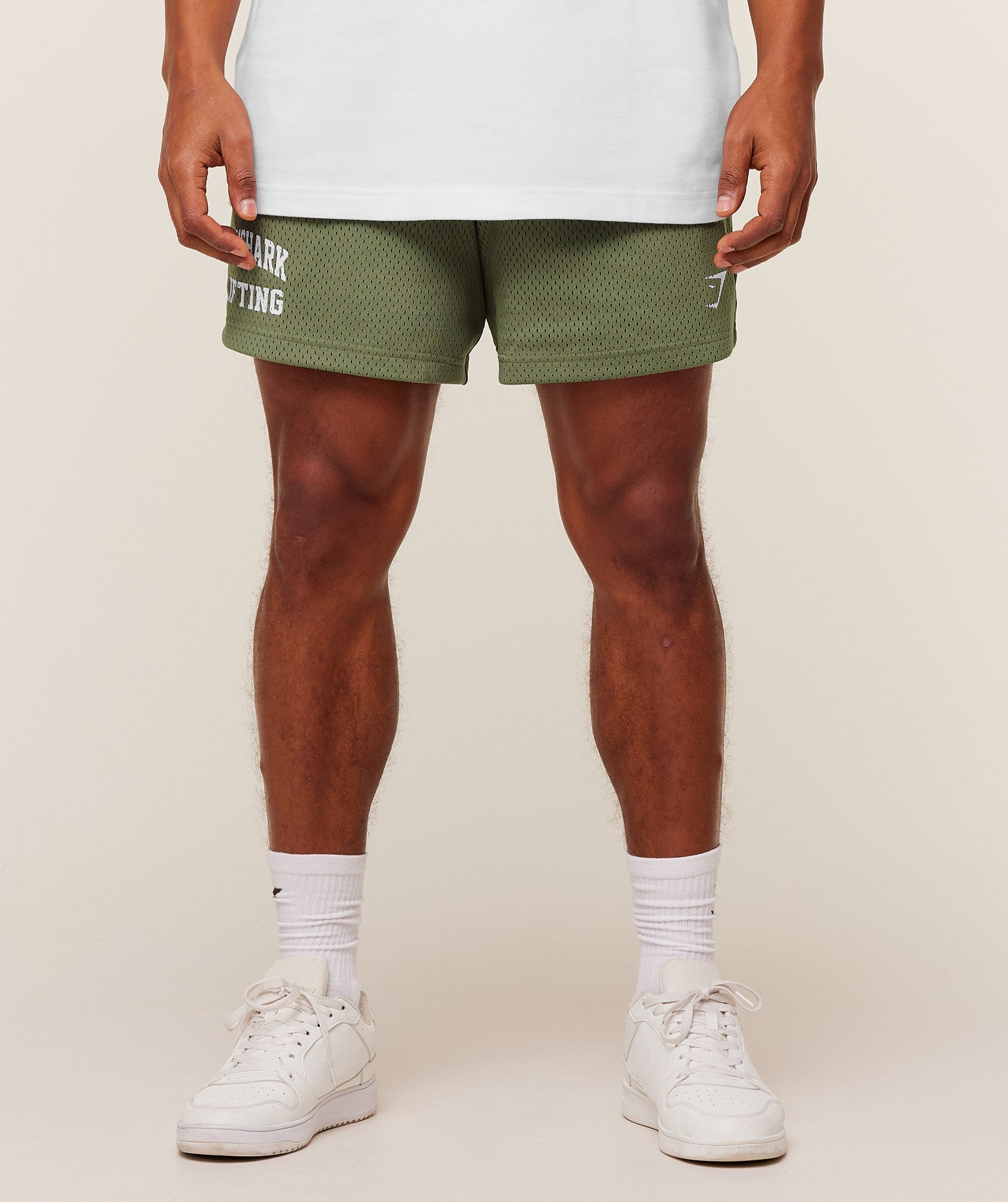 Gymshark Lifting Mesh 5" Shorts - GS Grounded Green