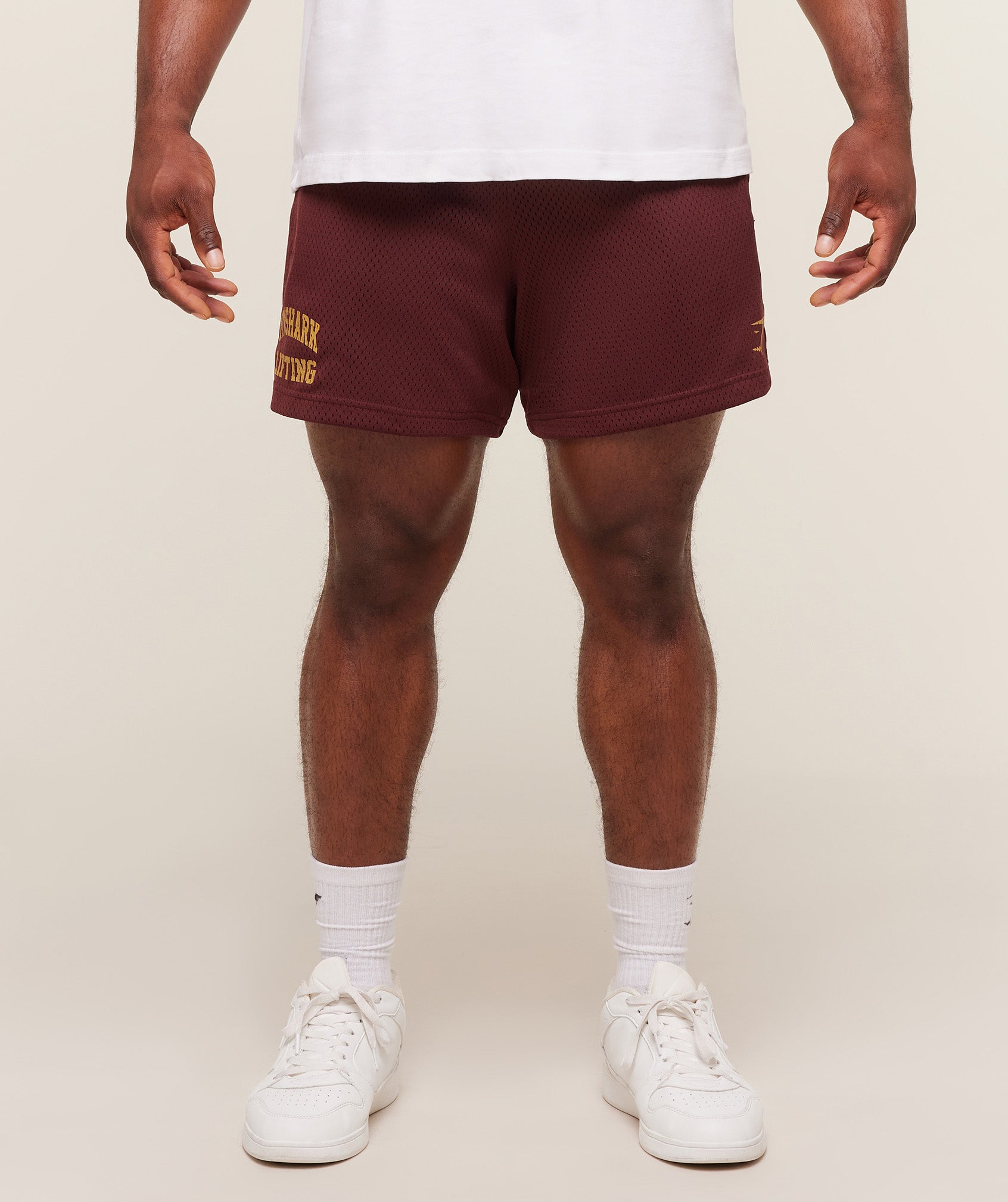 Gymshark Lifting Mesh 5" Shorts - Rich Maroon