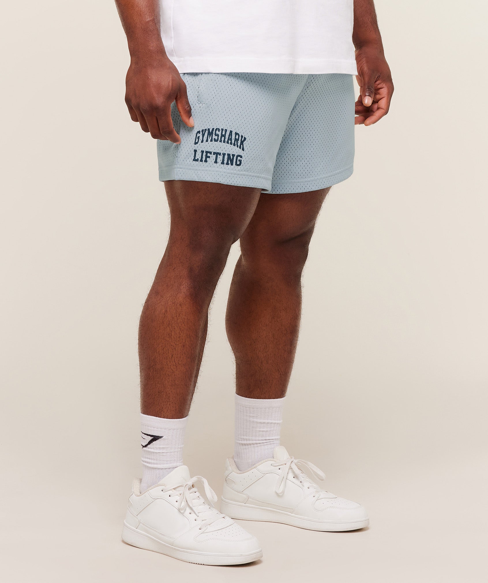 Gymshark Lifting Mesh 5" Shorts - Smoke Blue