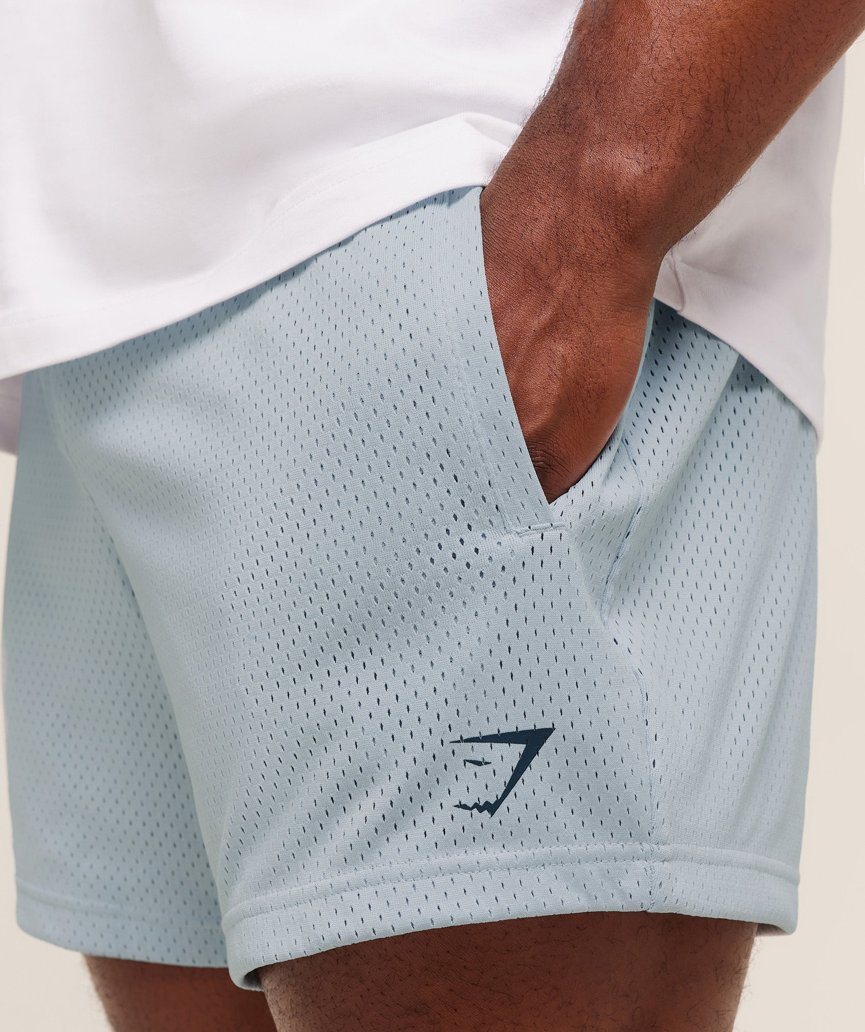 Gymshark Lifting Mesh 5" Shorts - Smoke Blue