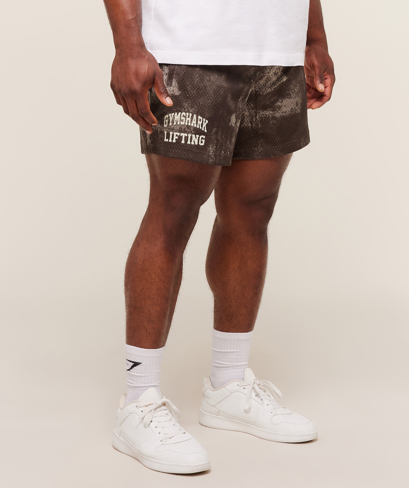 Gymshark Lifting Mesh 5" Shorts - Lifestyle Brown