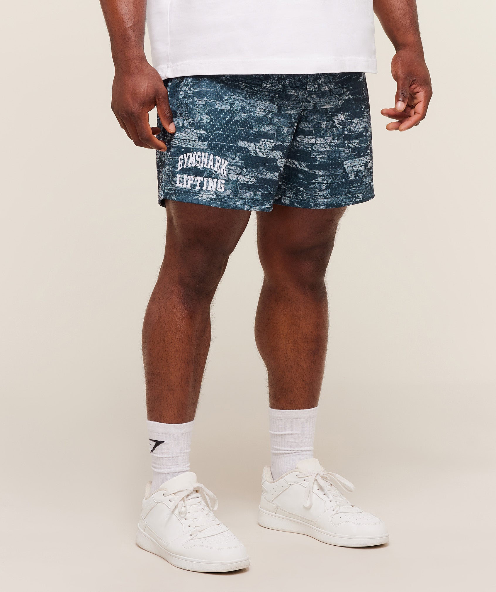 Gymshark Lifting Mesh 5" Shorts - Smoke Blue