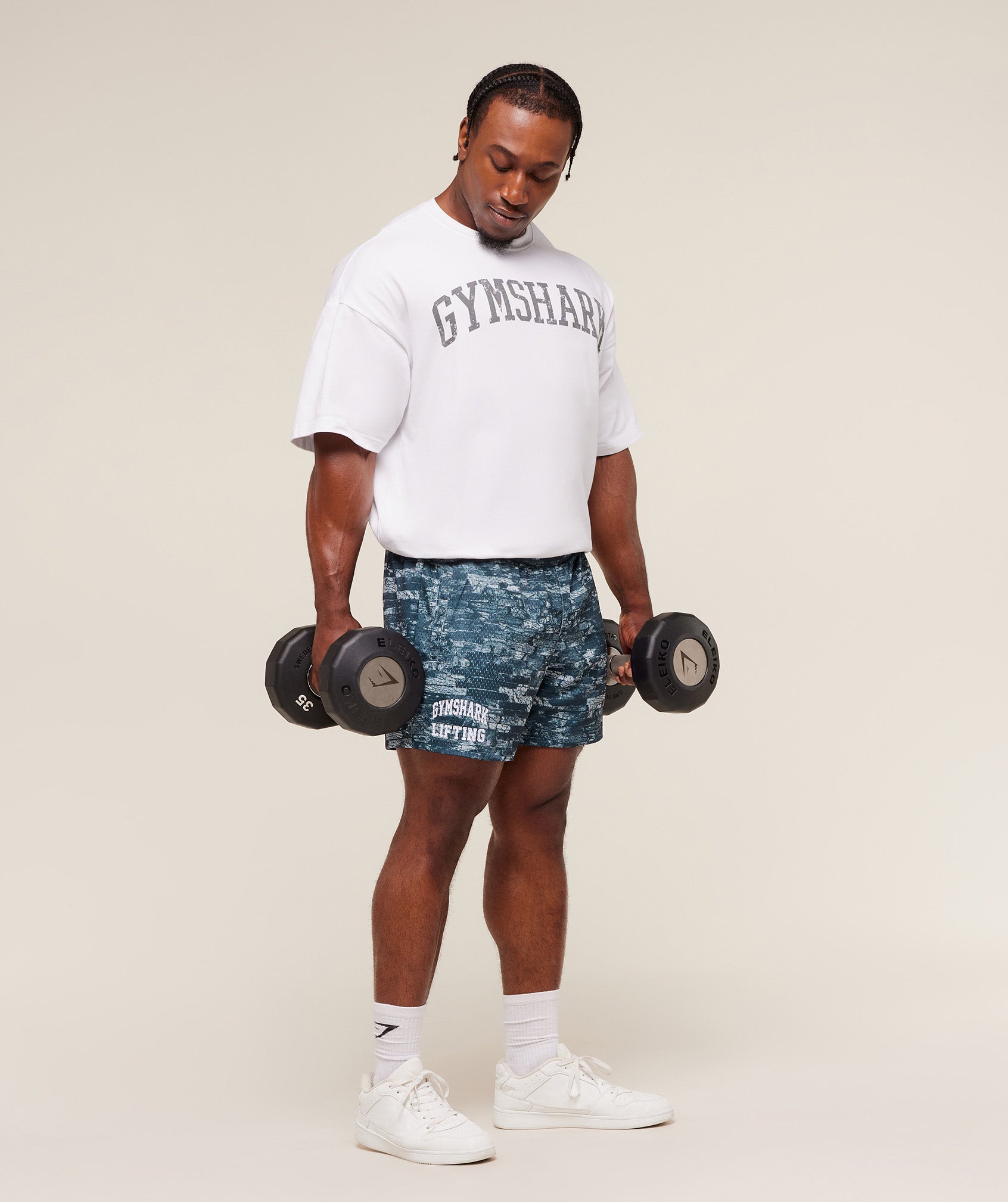 Gymshark Lifting Mesh 5" Shorts - Smoke Blue