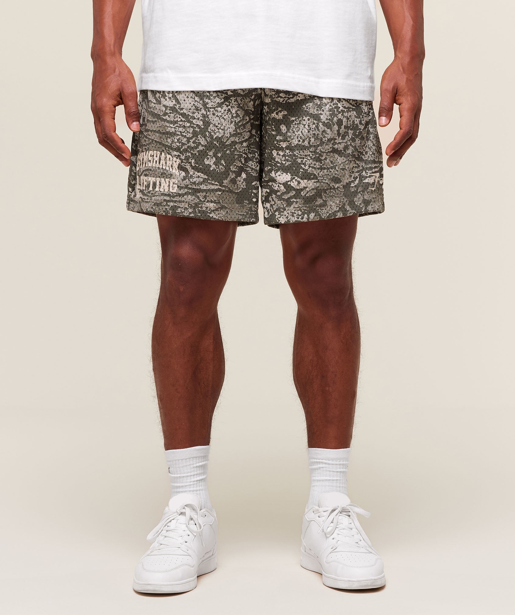 Gymshark Lifting Mesh 7" Shorts - Camo Brown