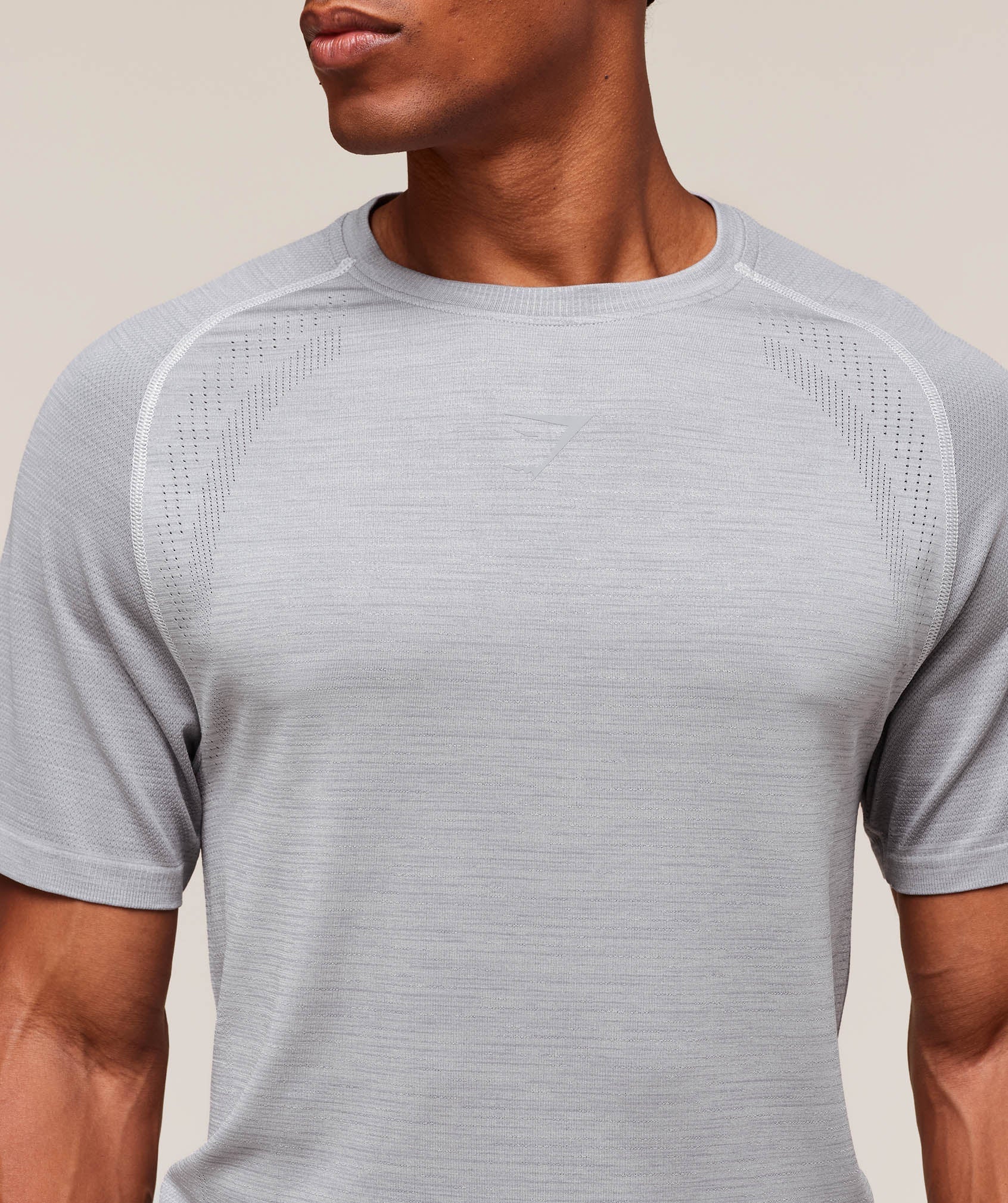 Gymshark Versatile Seamless T-Shirt - Light Grey/Smokey Grey
