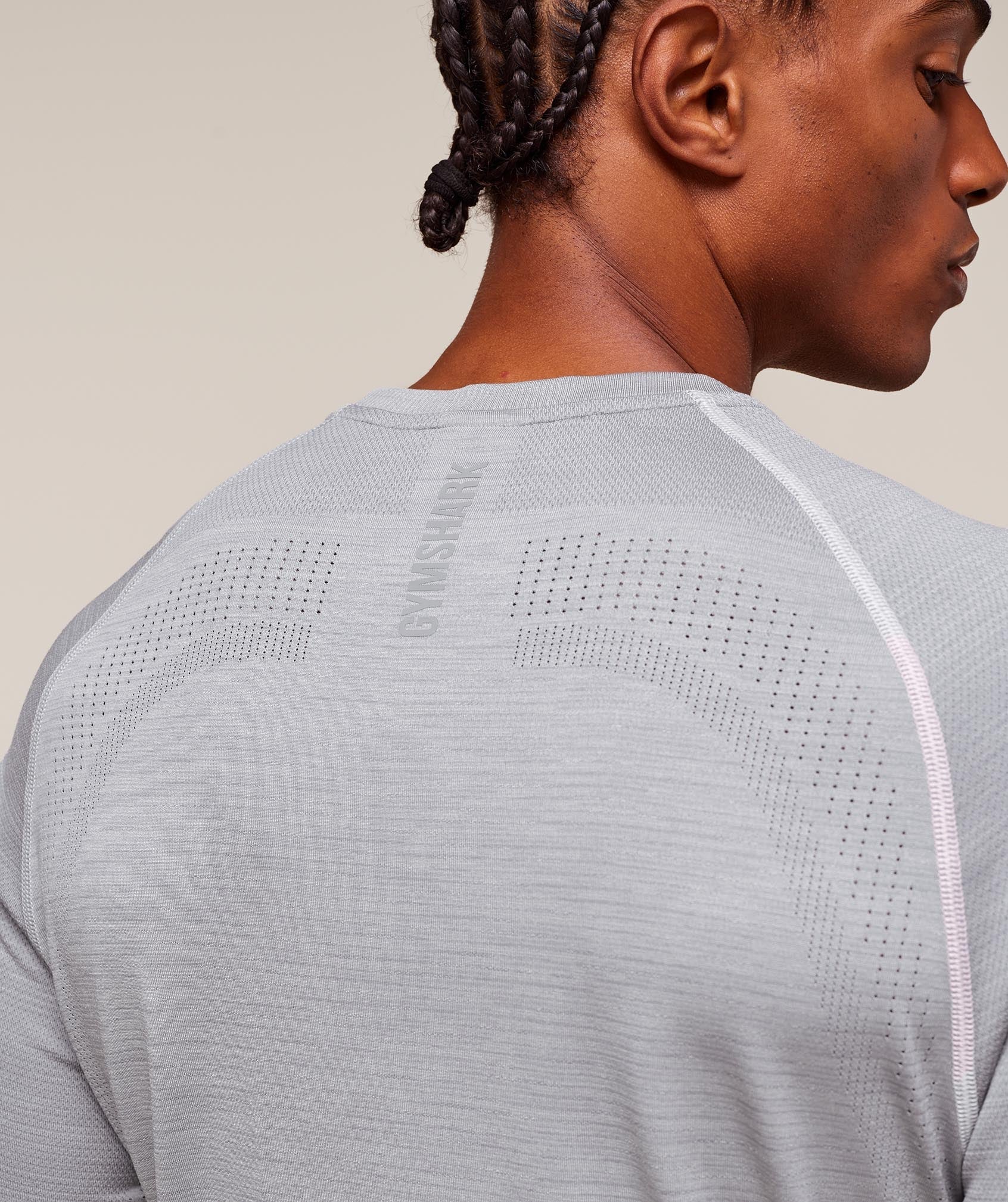 Gymshark Versatile Seamless T-Shirt - Light Grey/Smokey Grey