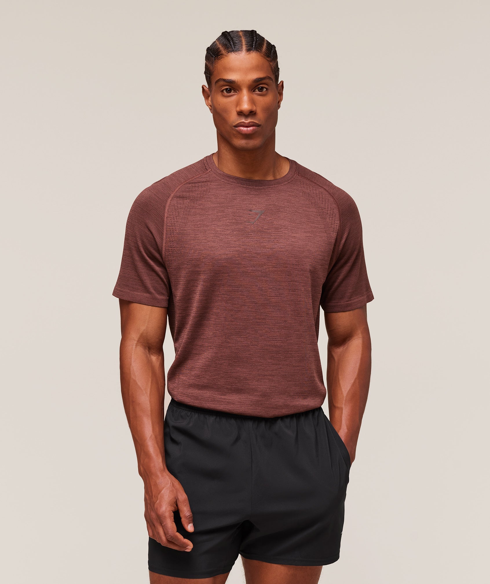 Gymshark Versatile Seamless T-Shirt - Rust Brown/Depth Brown