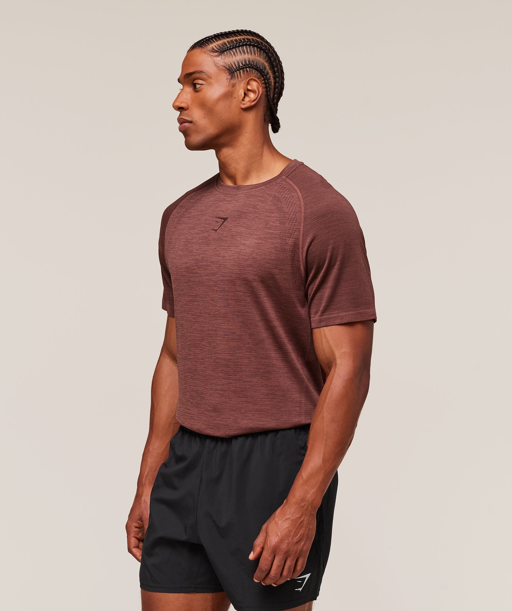 Gymshark Versatile Seamless T-Shirt - Rust Brown/Depth Brown