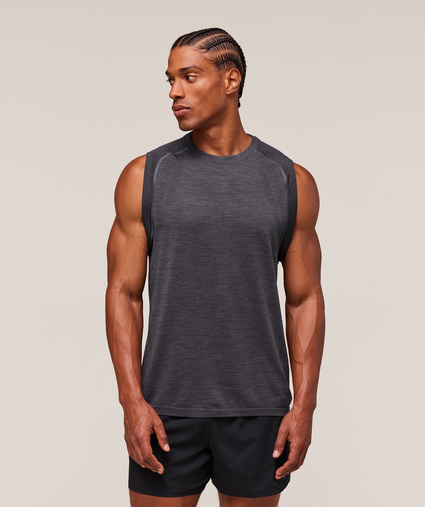 Gymshark Versatile Seamless Tank - Dark Grey/Black