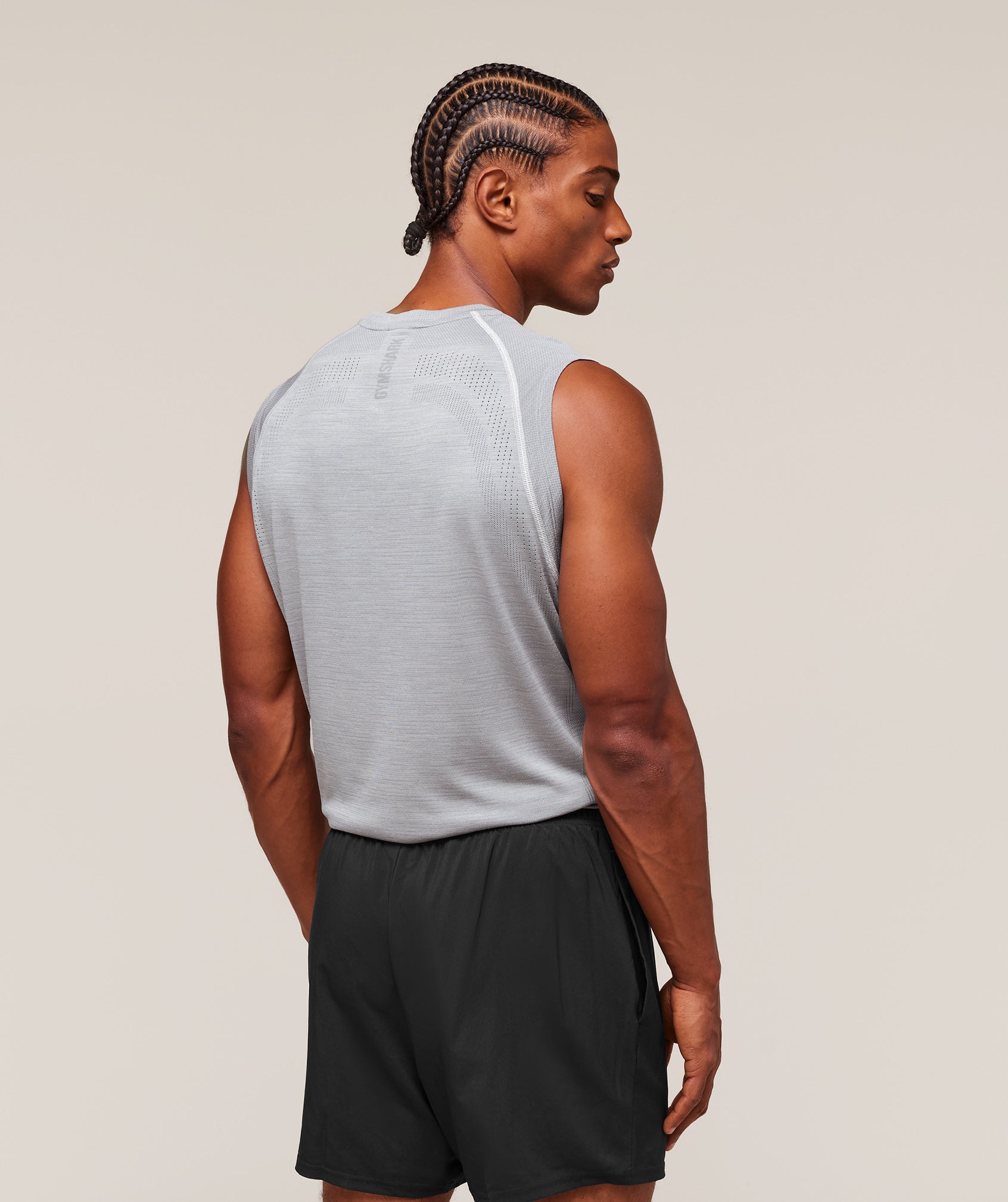 Gymshark Versatile Seamless Tank - Light Grey/Smokey Grey