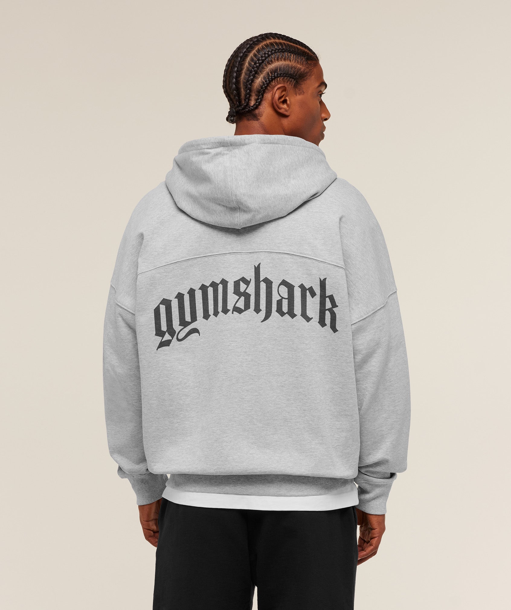Gymshark Olde English Zip Up Hoodie - Soft Grey Marl