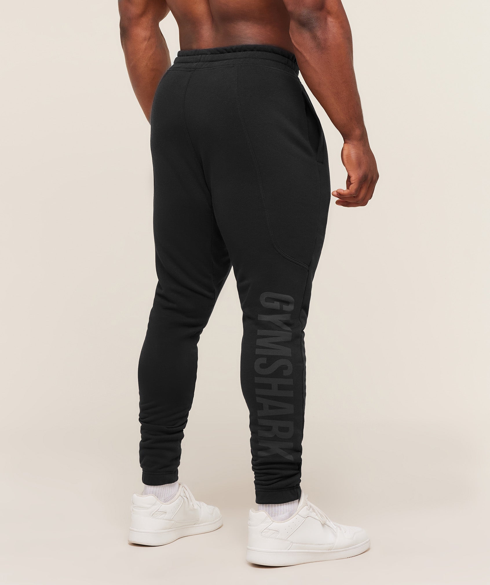 Gymshark Power Wordmark Joggers - Black/Asphalt Grey
