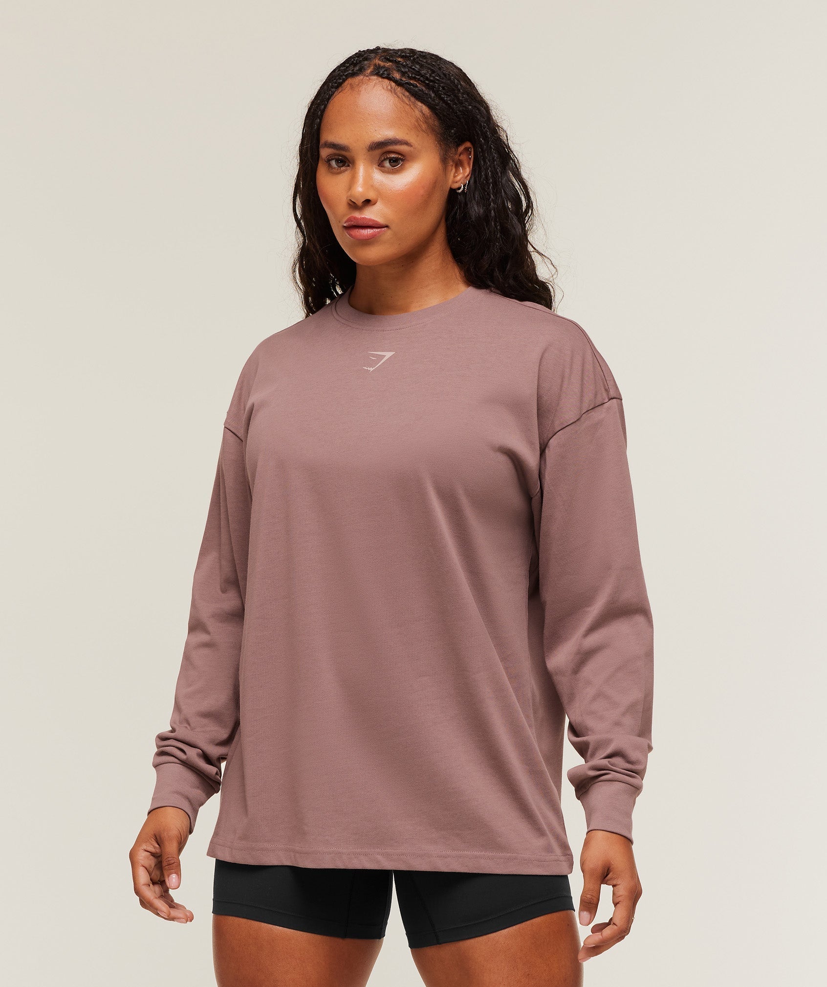 Gymshark Power Long Sleeve Top - Chestnut Pink/Dusk Pink