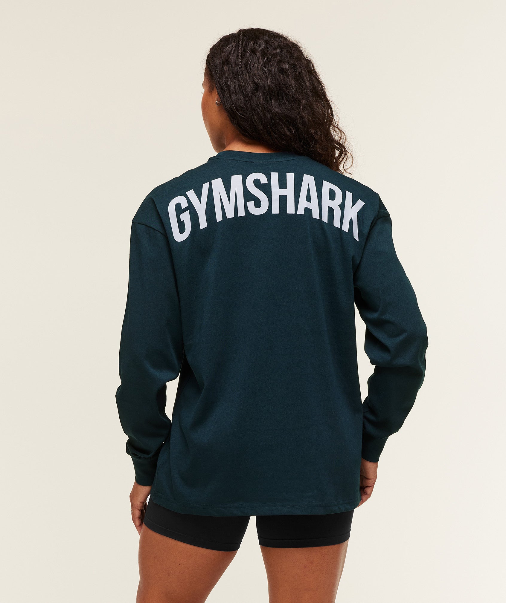 Gymshark Power Long Sleeve Top - Deep Petrol Blue/Smoke Blue