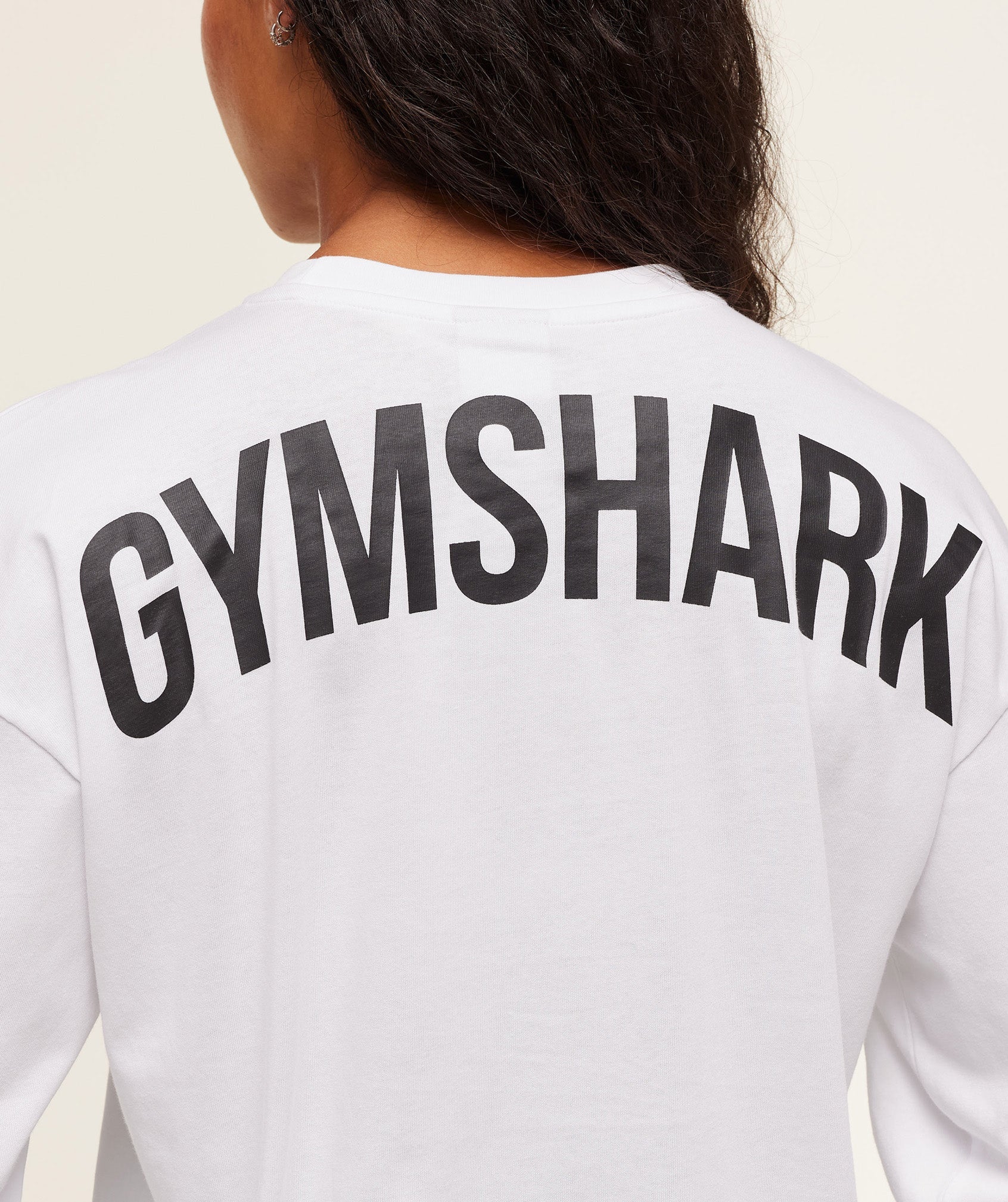Gymshark Power Long Sleeve Top - White/Black