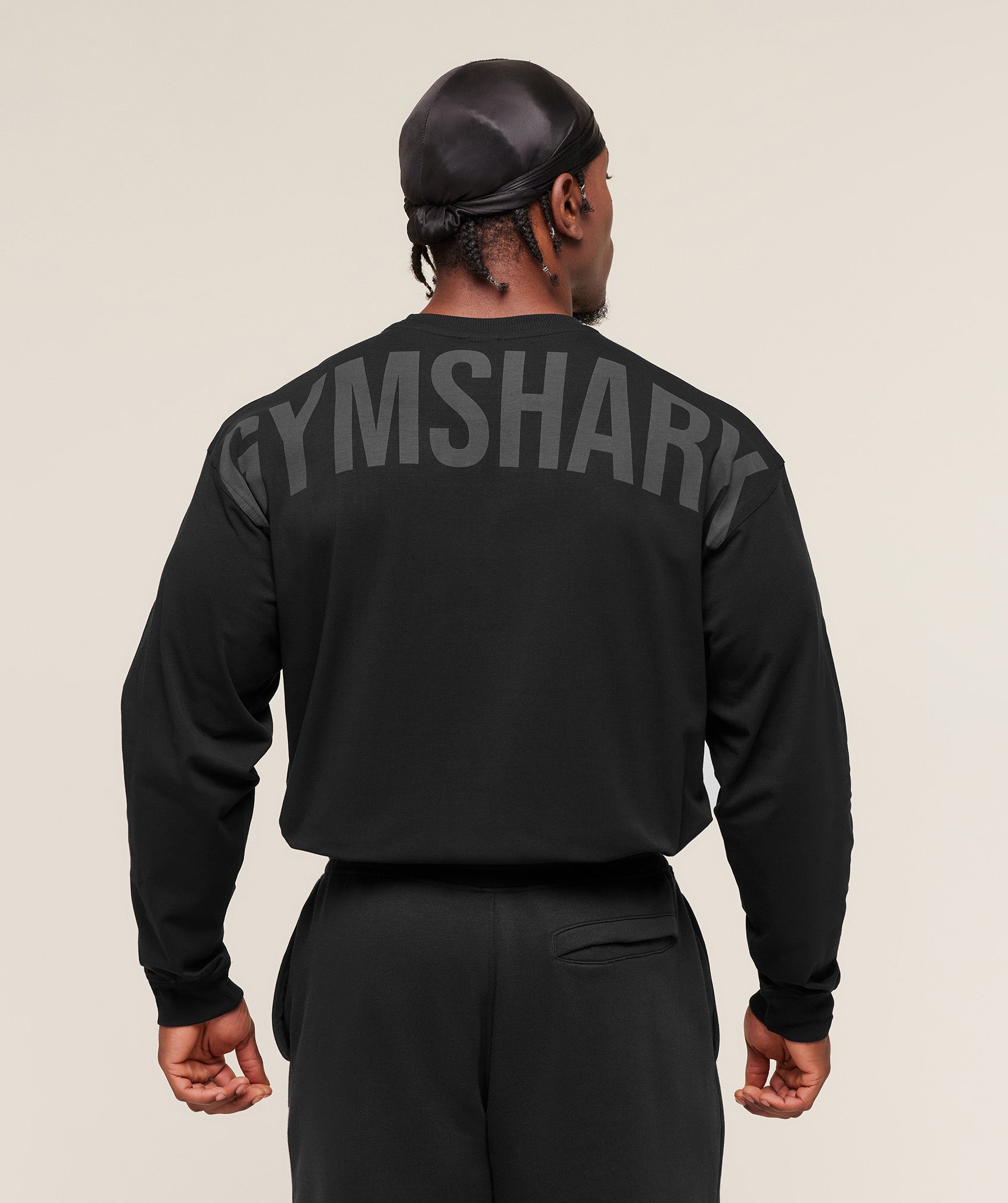 Gymshark Power Long Sleeve T-Shirt - Black/Asphalt Grey