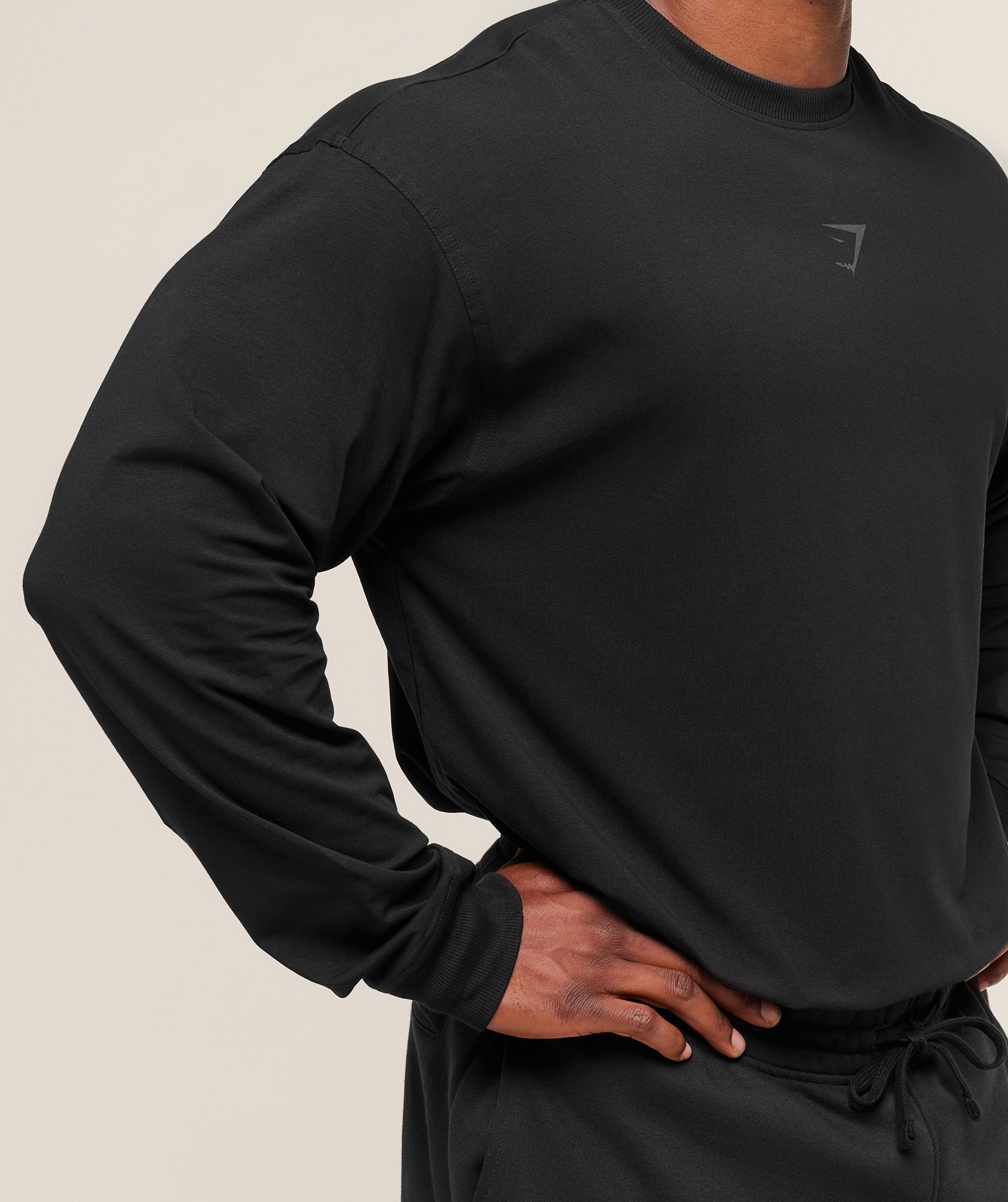 Gymshark Power Long Sleeve T-Shirt - Black/Asphalt Grey