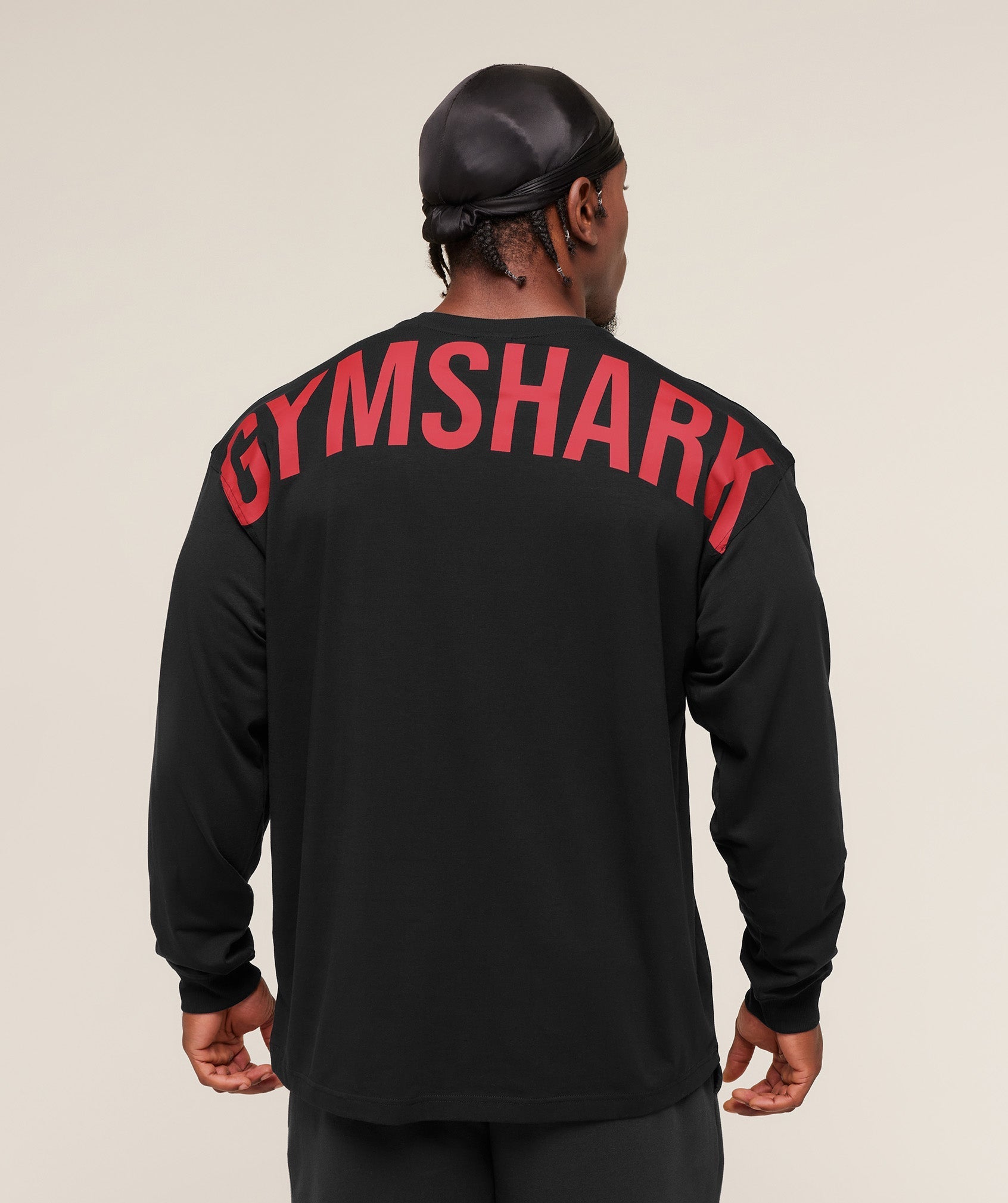 Gymshark Power Long Sleeve T-Shirt - Black/Conditioning Red