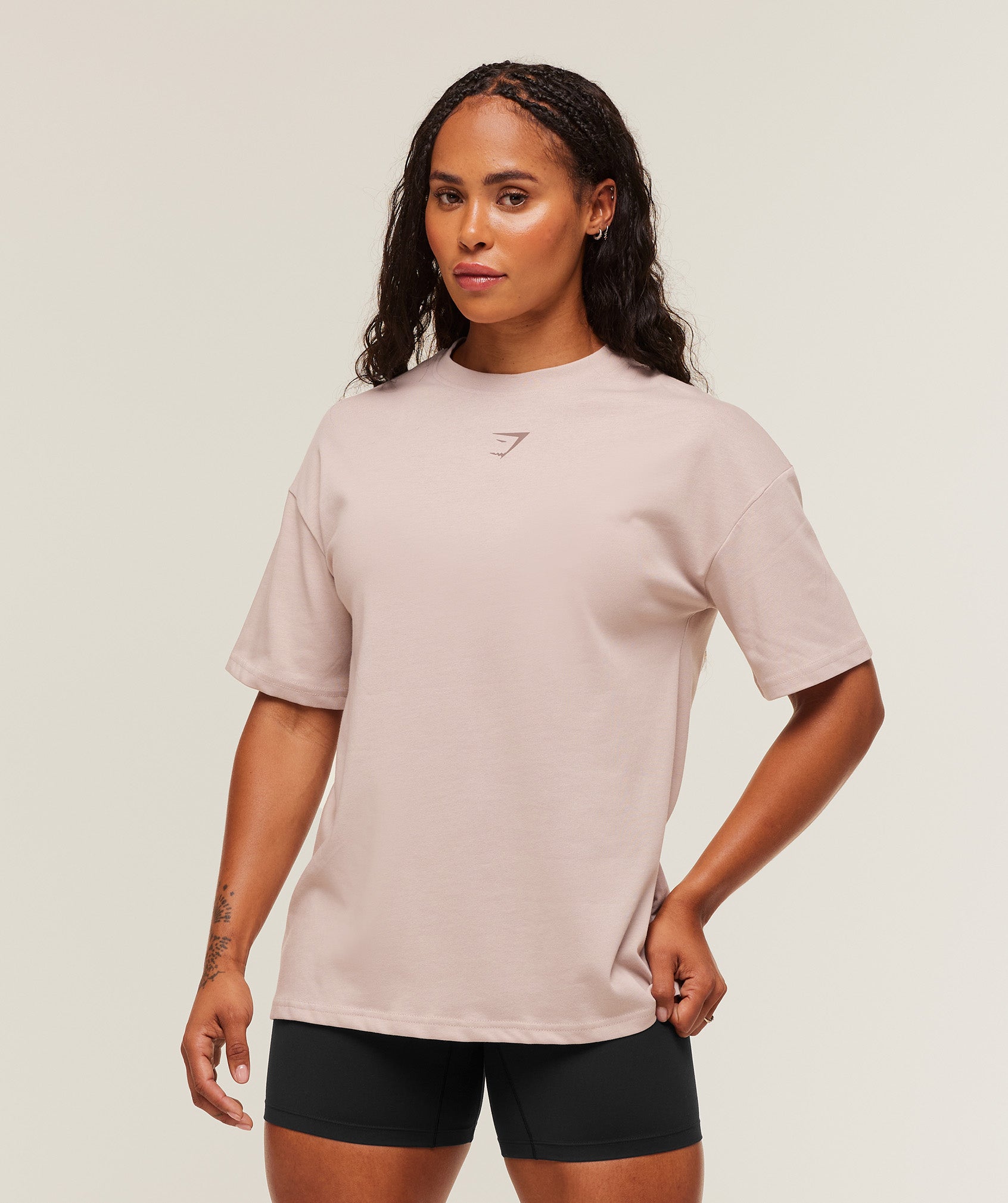Gymshark Power Oversized T-Shirt - Dusk Pink/Chestnut Pink