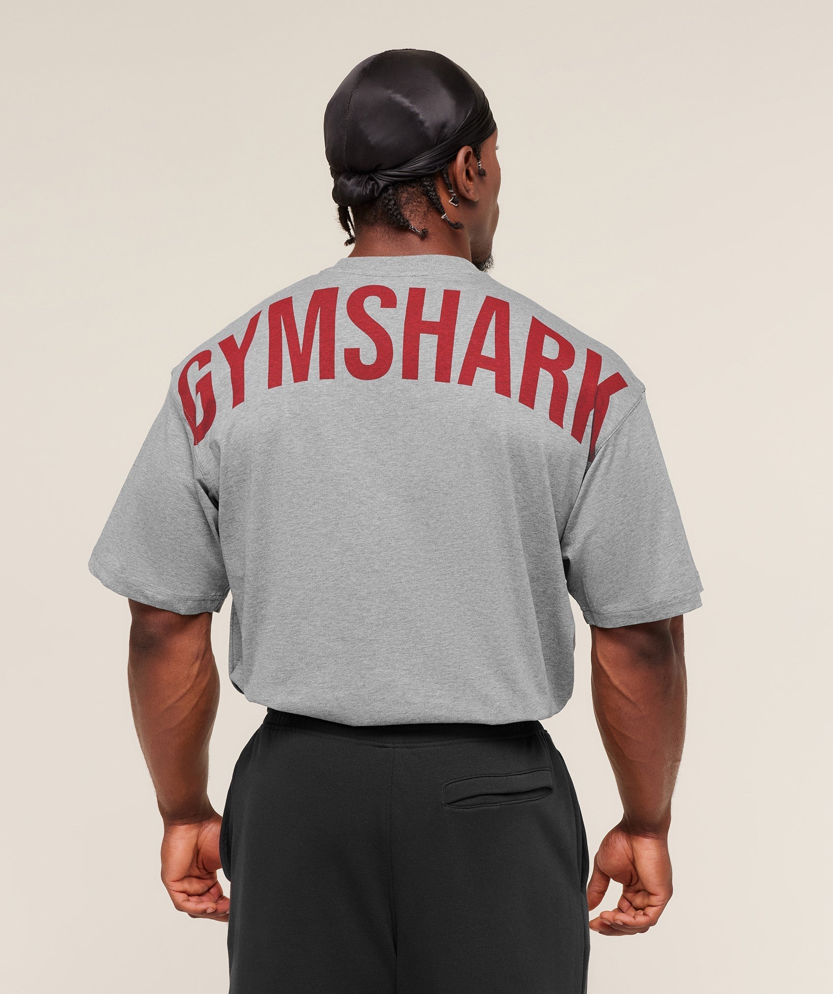Gymshark Power T-Shirt - Charcoal Core Marl/Sets Red