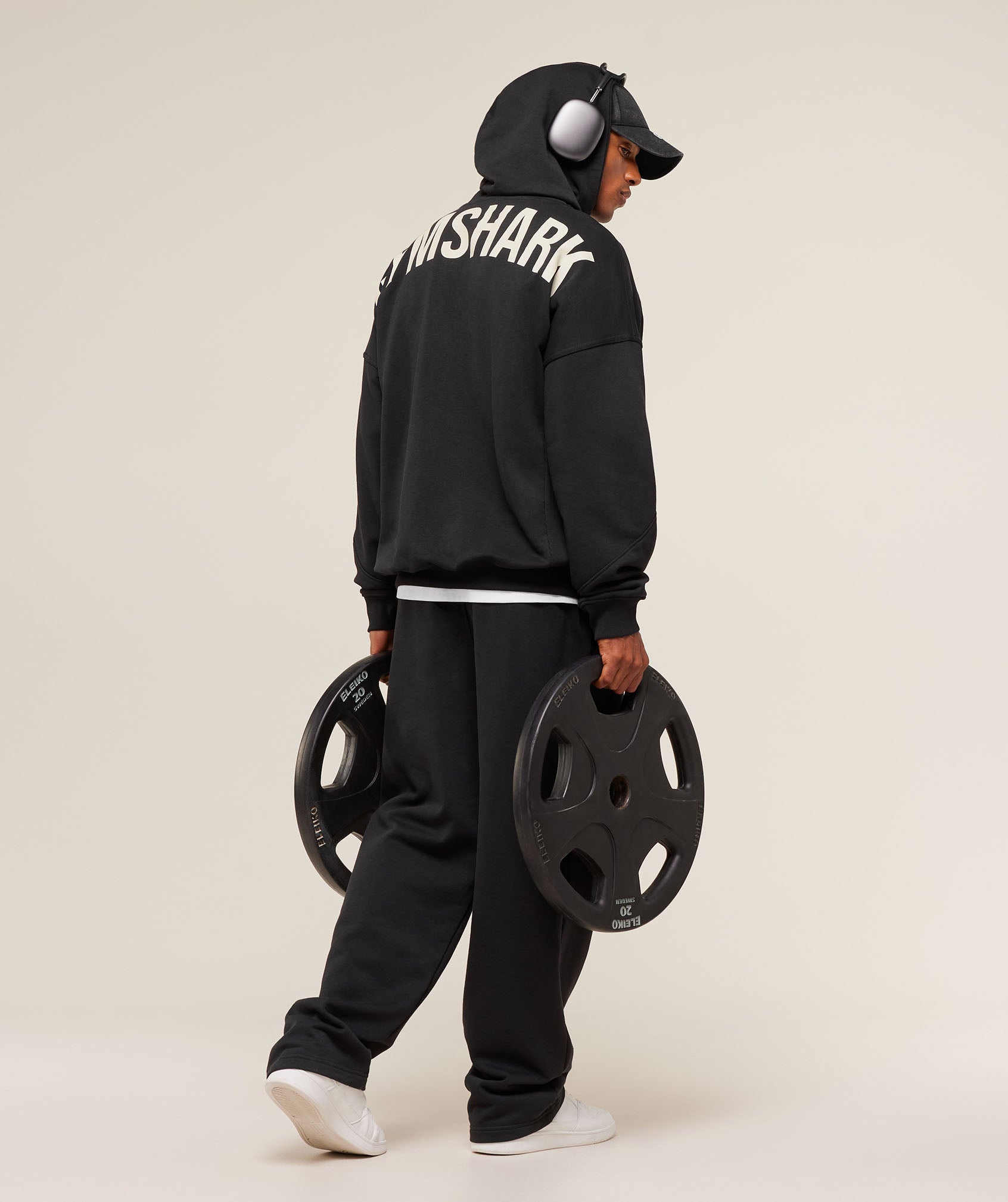 Gymshark Power Zip Up Hoodie - Black/Oat White