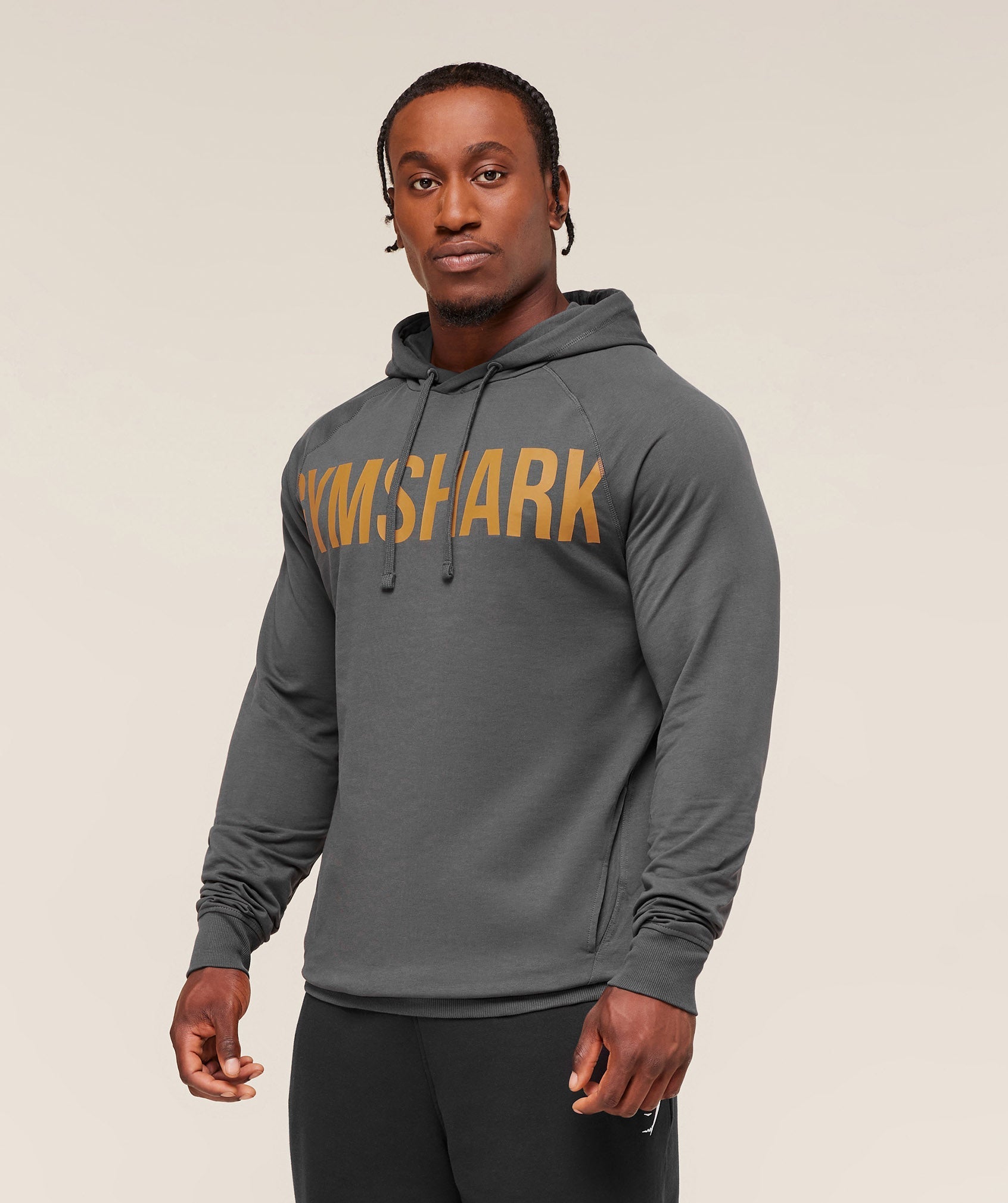 Gymshark Prime Hoodie - Onyx Grey/Antique Gold