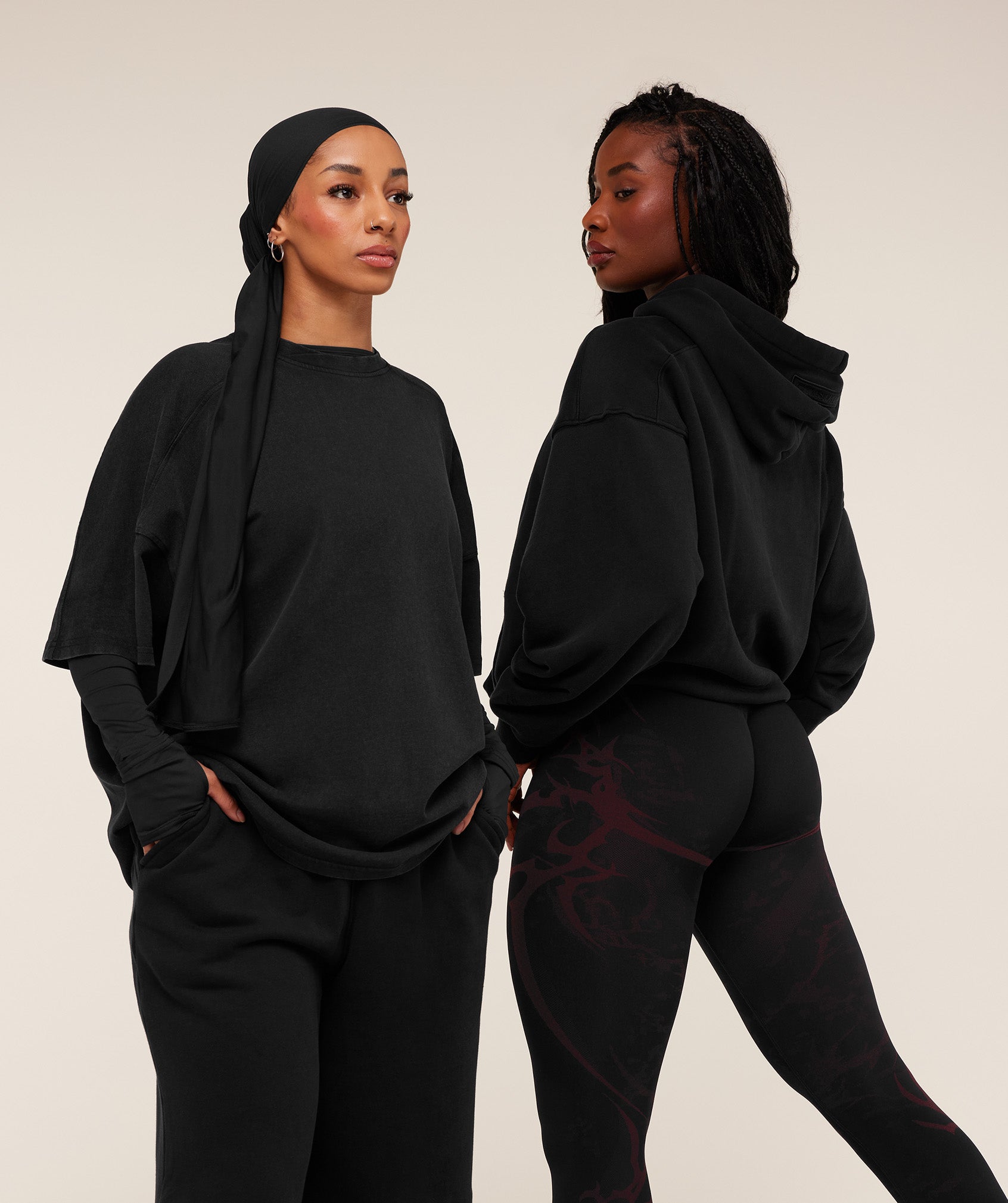 Gymshark Pump Cover Structured Fleece Top - Black/Wash