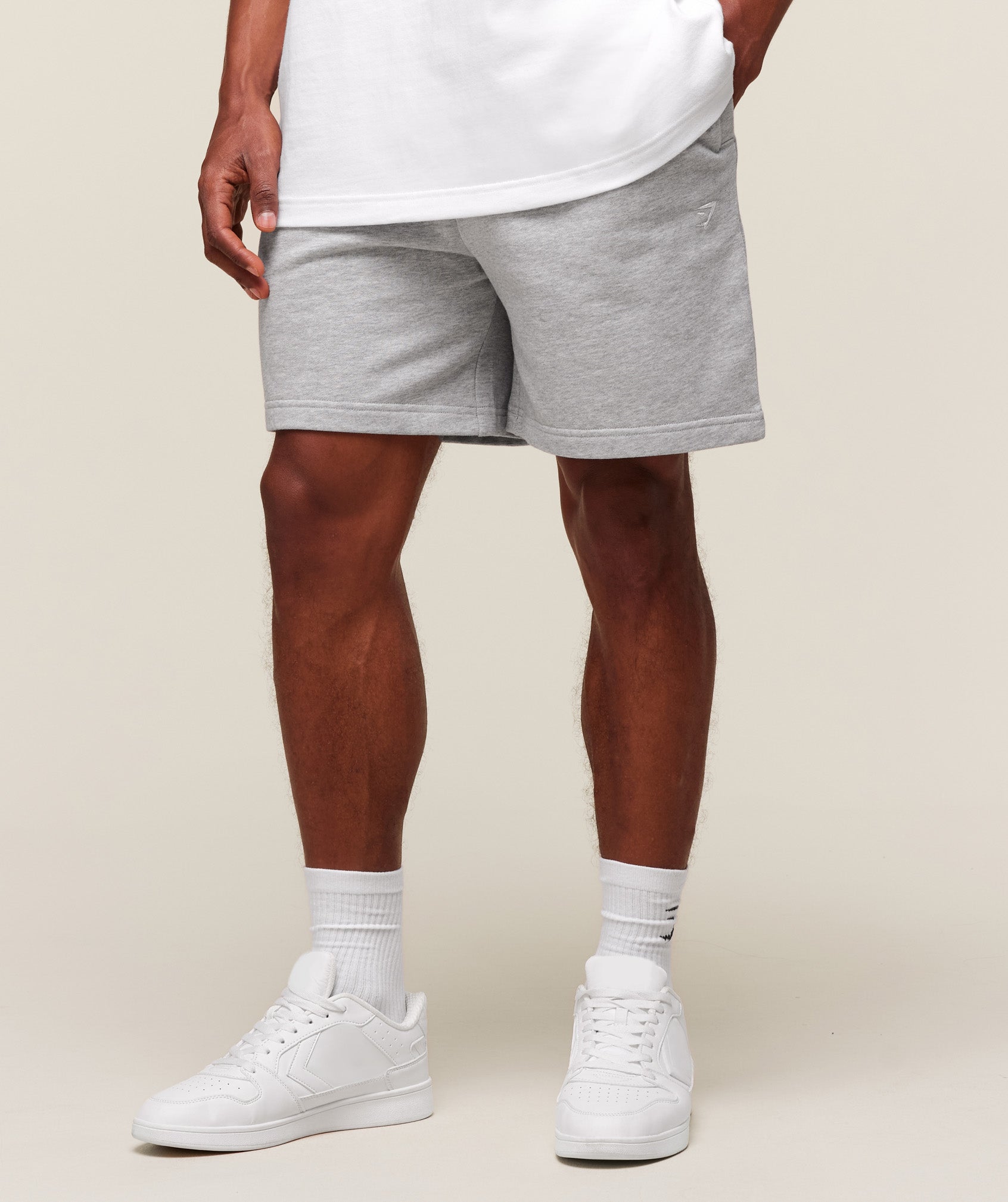 Gymshark Rest Day Essentials Shorts - Light Grey Core Marl