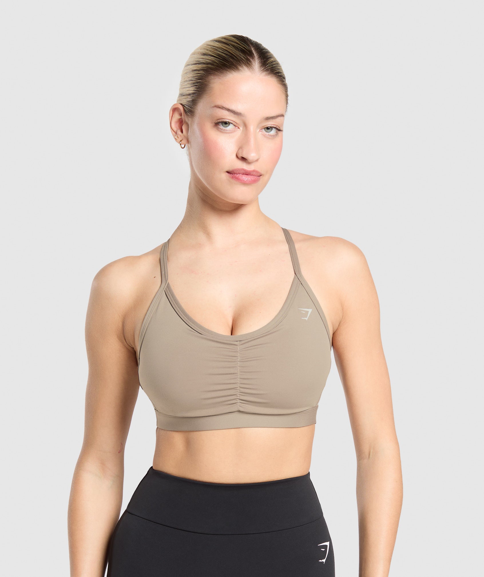 Gymshark Ruched Sports Bra - Lifestyle Brown