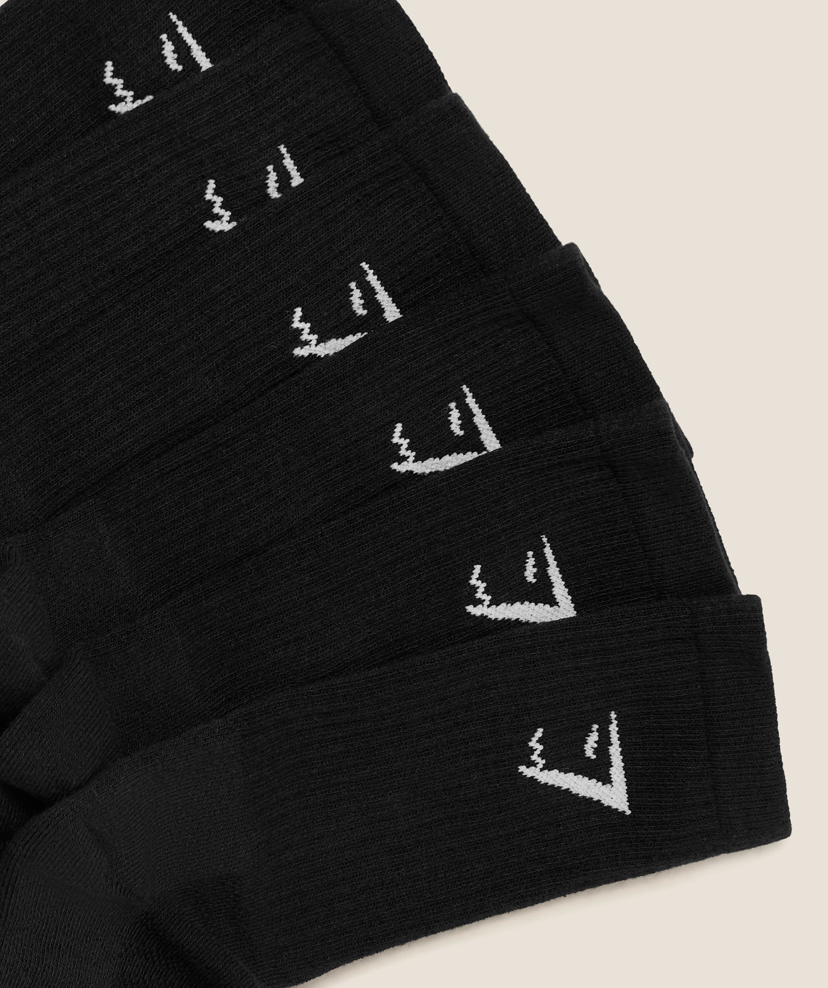 Gymshark Crew Socks 6pk - GS Black