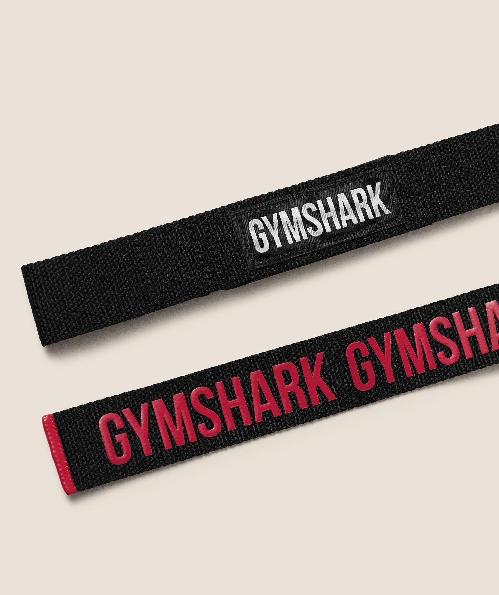 Gymshark Silicone Lifting Straps - Black/Carmine Red