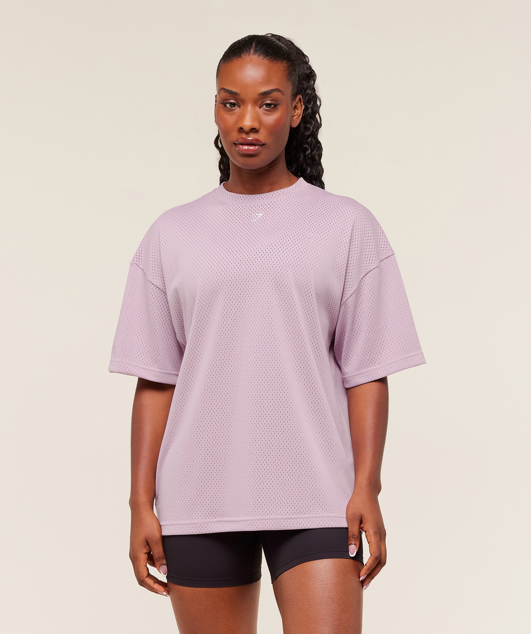 Gymshark Lifting Mesh Oversized Tee - Warm Lilac
