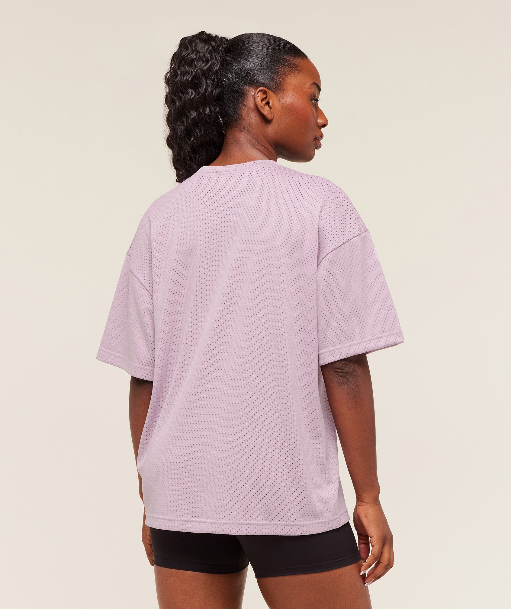 Gymshark Lifting Mesh Oversized Tee - Warm Lilac