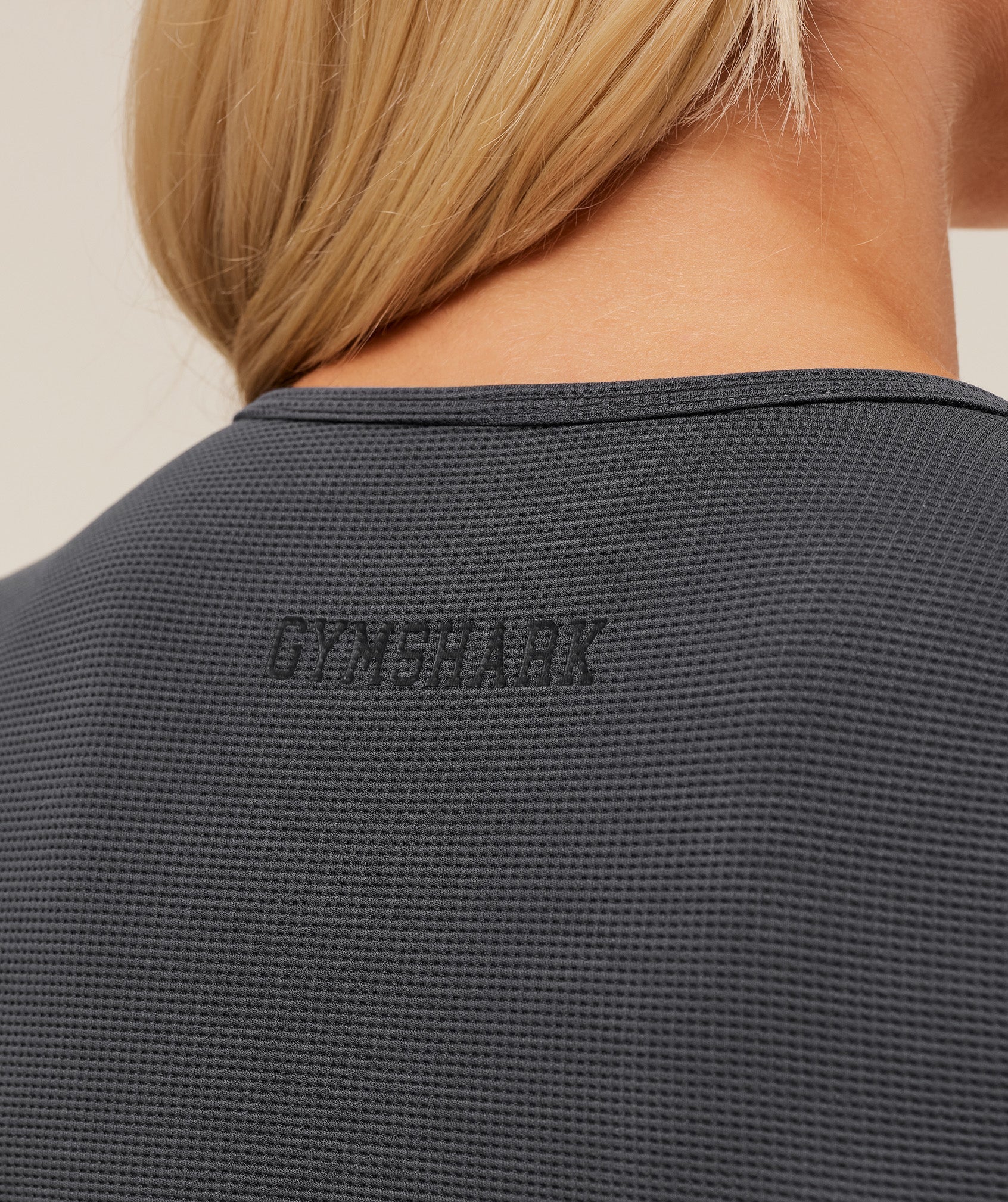 Gymshark Waffle Long Sleeve Top - Onyx Grey