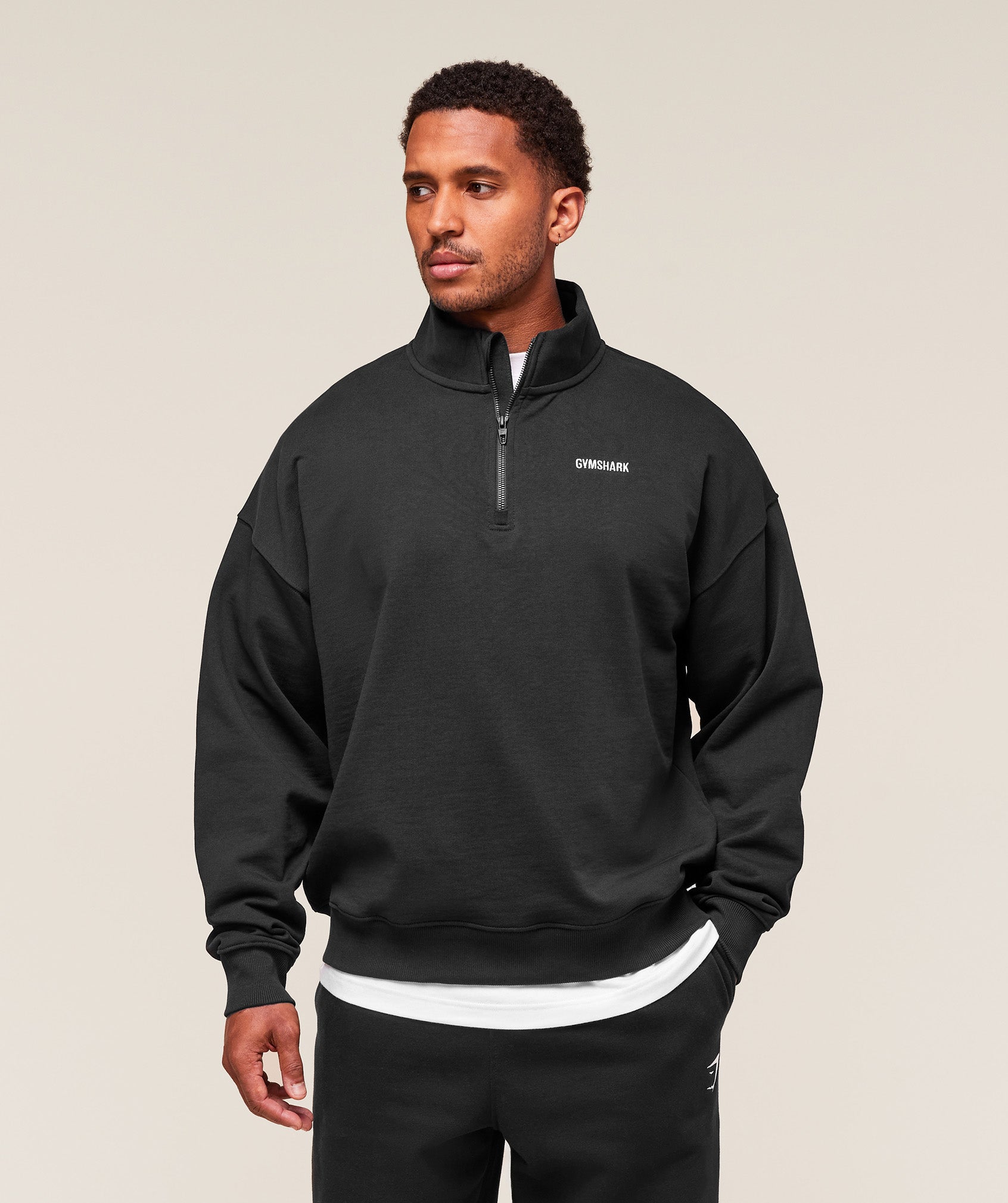 Gymshark Rest Day Sweats 1/4 Zip - Black