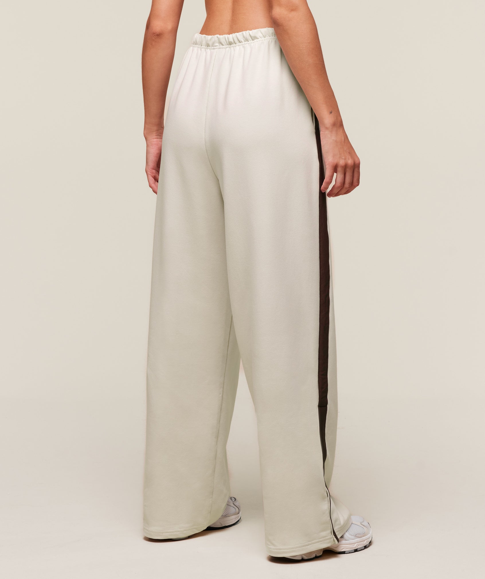 Retro Stripe Snap Pant - Oat White/Archive Brown