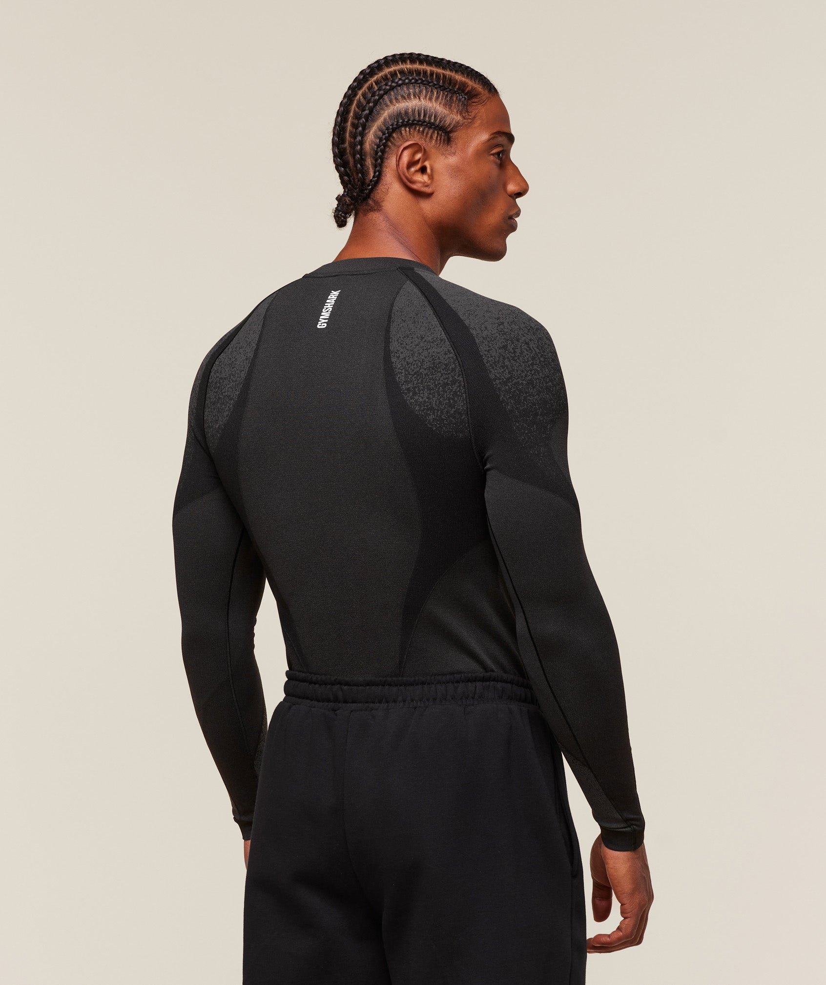 Gymshark Shadow Seamless Long Sleeve T-Shirt - Black