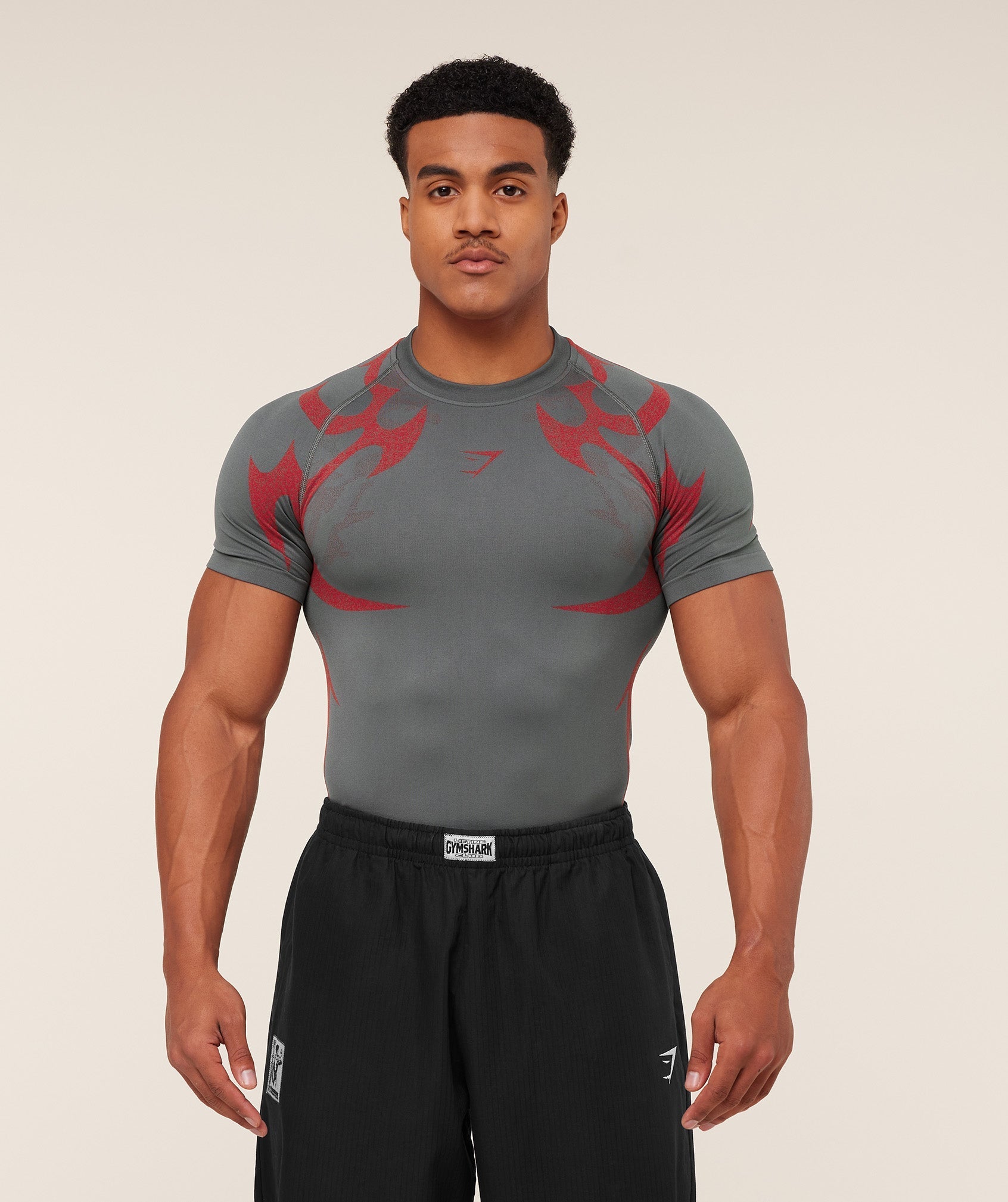 Gymshark Storm Seamless T-Shirt - GS Dark Grey/GS Zesty Red