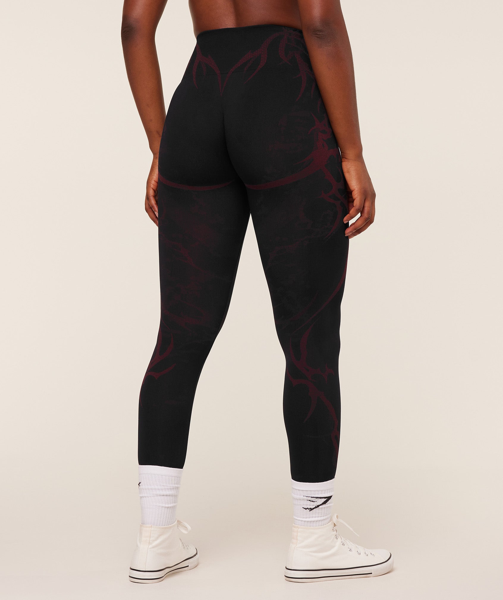 Gymshark Storm Seamless Leggings - Black/Rich Maroon