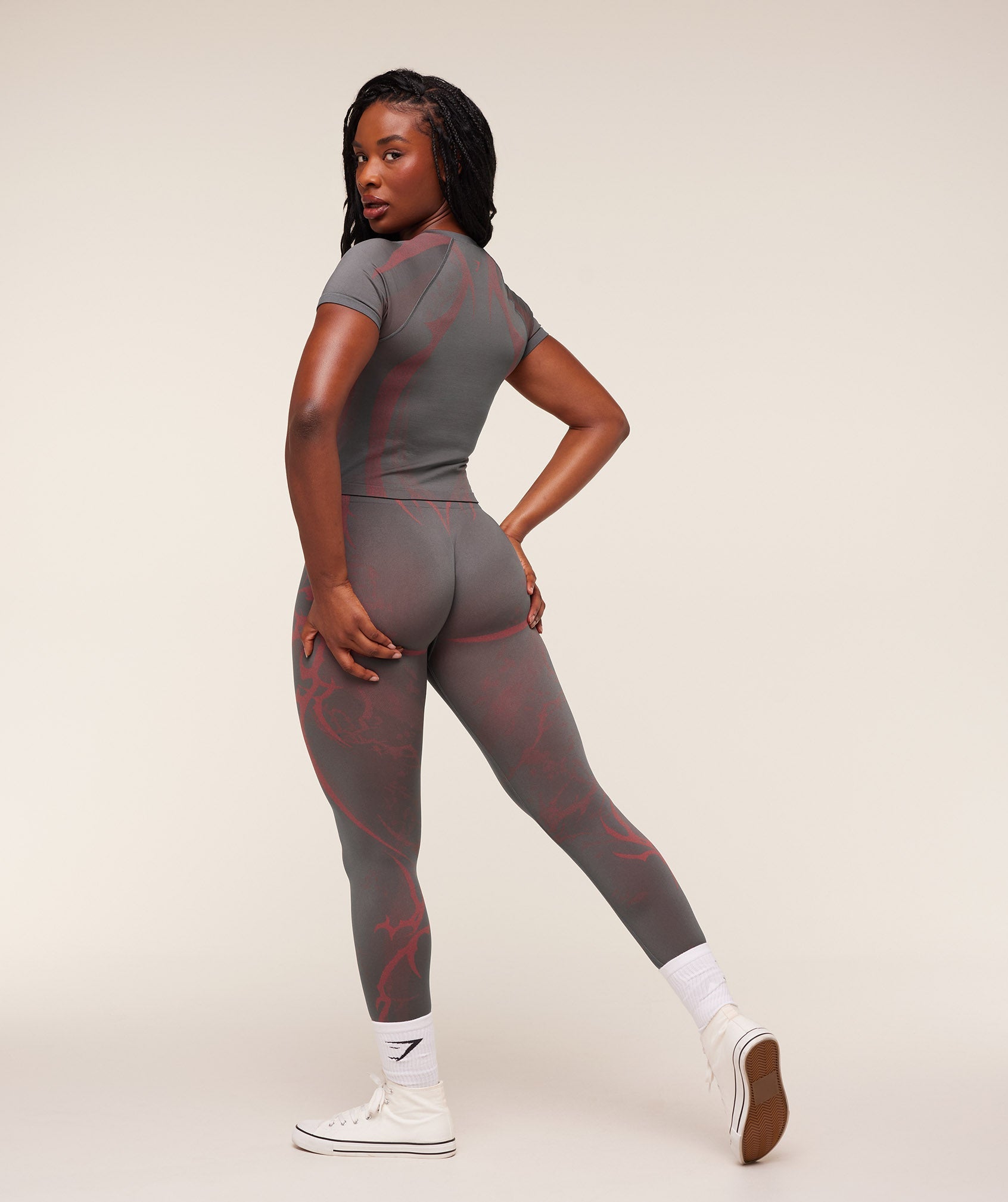 Gymshark Storm Seamless Leggings - GS Dark Grey/GS Zesty Red