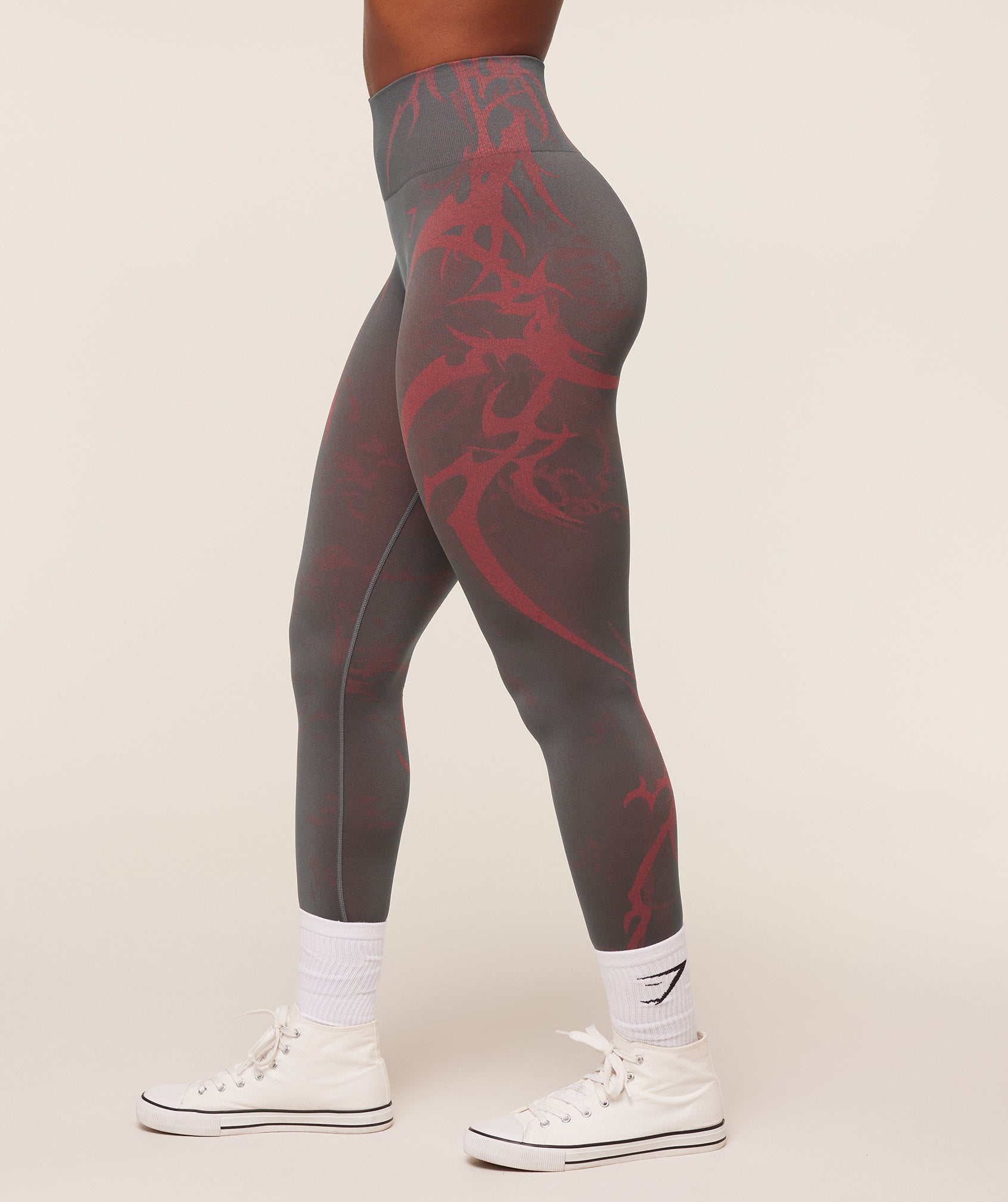 Gymshark Storm Seamless Leggings - GS Dark Grey/GS Zesty Red