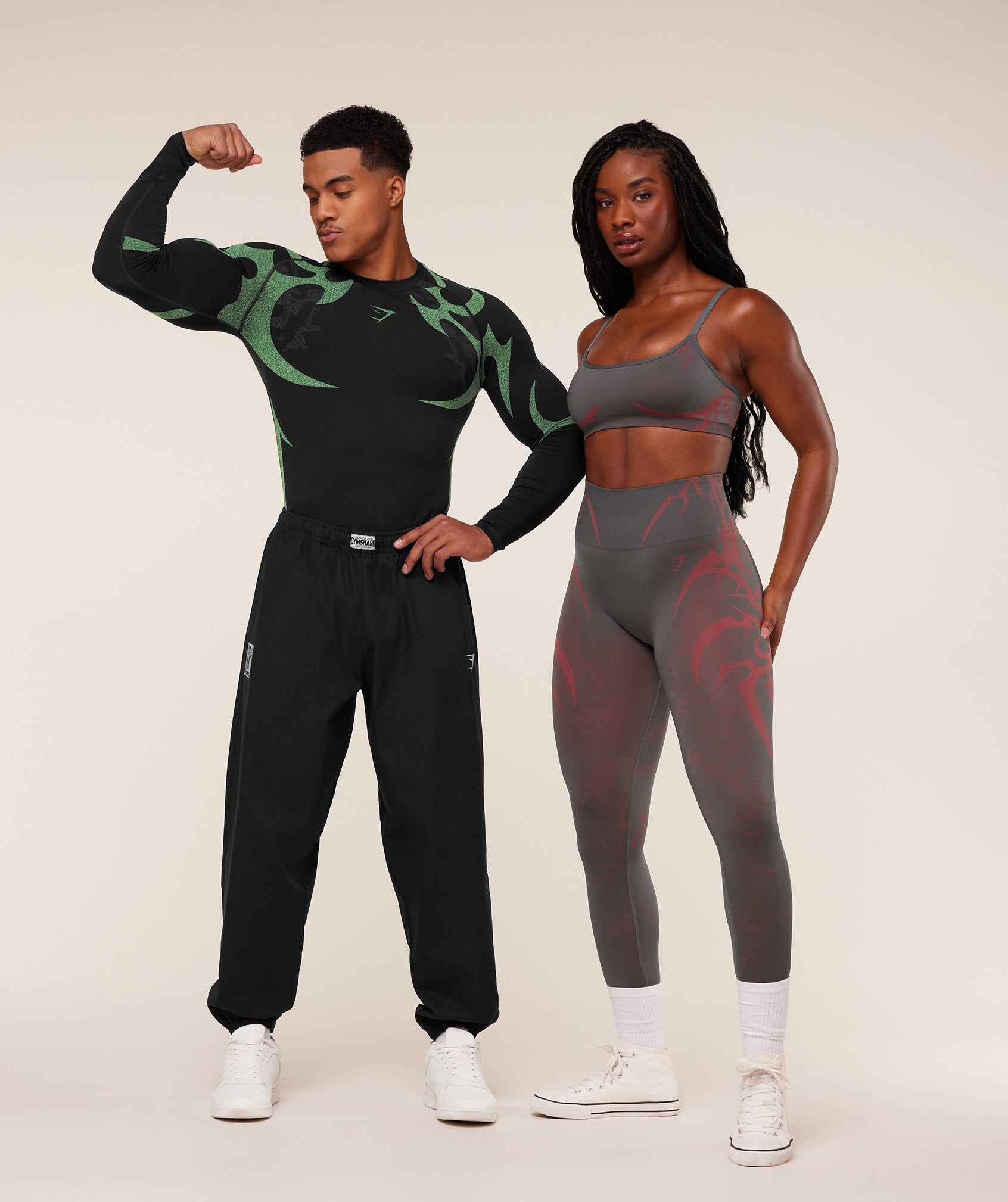 Gymshark Storm Seamless Leggings - GS Dark Grey/GS Zesty Red